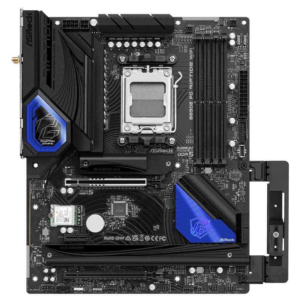 ASRock B650E PG Riptide WiFi Motherboard, compatible with AMD Ryzen 7000 series