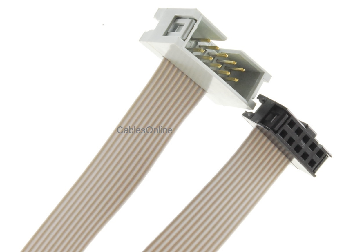 10-Pin (2×5) 2.54mm-Pitch Male/Female 10-wire IDC Flat Ribbon Extension