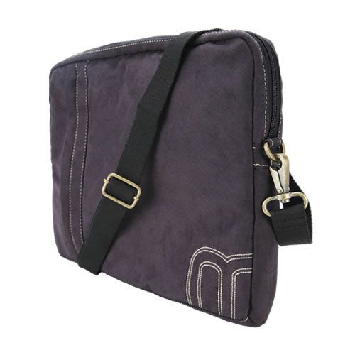 miim Soft Gold Faux Suede 15″ inch Laptop Sleeve (Black) with Shoulder Strap