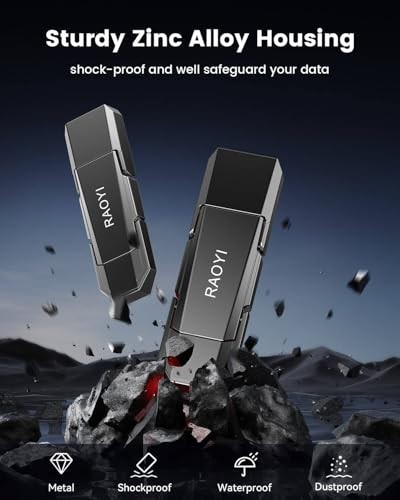256GB Portable USB C External SSD, 2-in-1 Solid State Drive, 450MB/s Speed, Dual