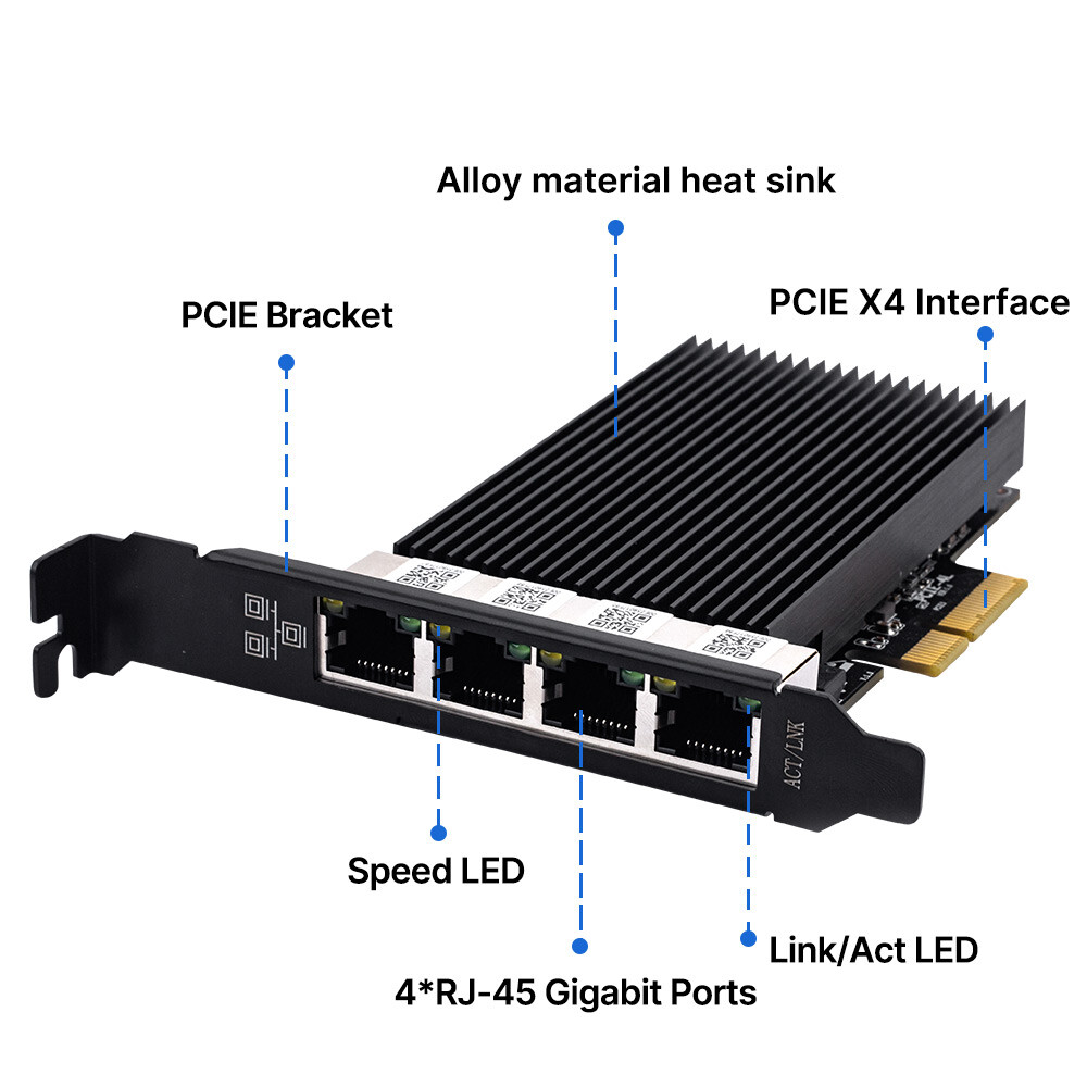 Intel I226-V 2.5Gbps PCIe Network Card | 2.5 Gigabit LAN Adapter NIC | RJ45 Port