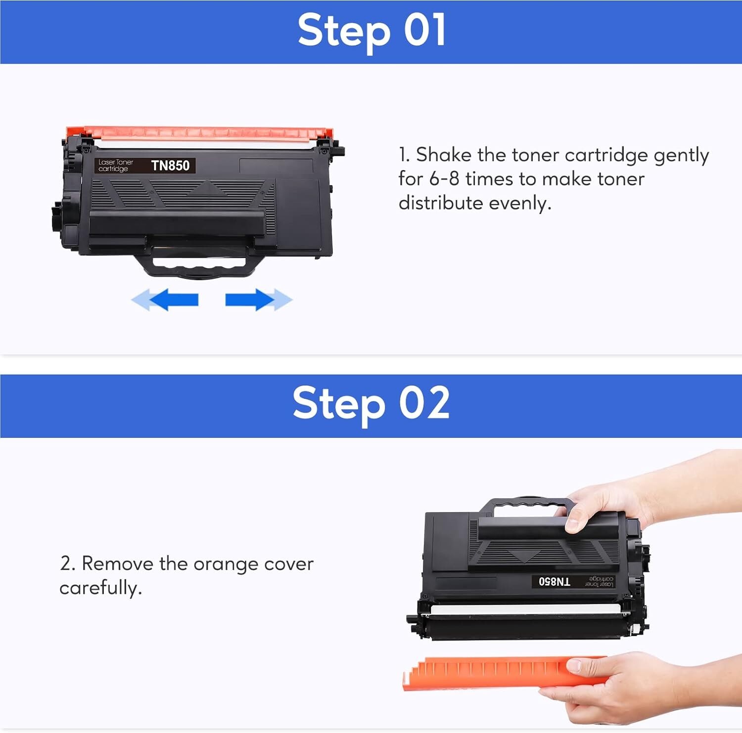 2 PK TN-850 For Brother TN-850 Black Toner Cartridge For DCP-L5500DN DCP-L5600DN