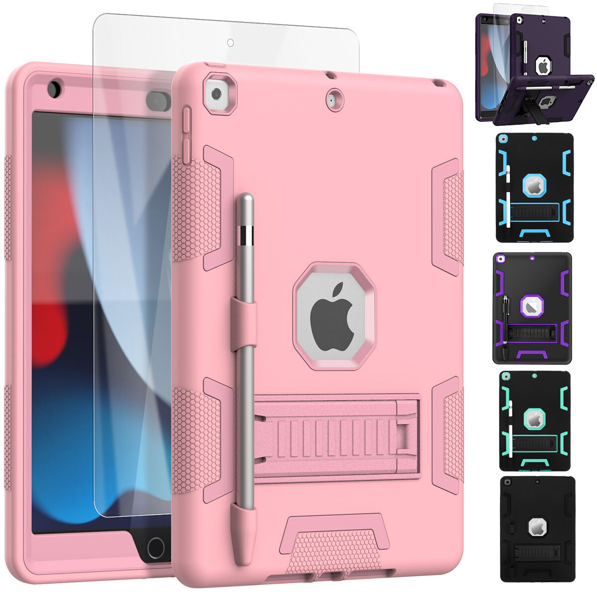 For iPad 9th/8th/7th Generation Case Shockproof Heavy Duty Stand Hard Cover