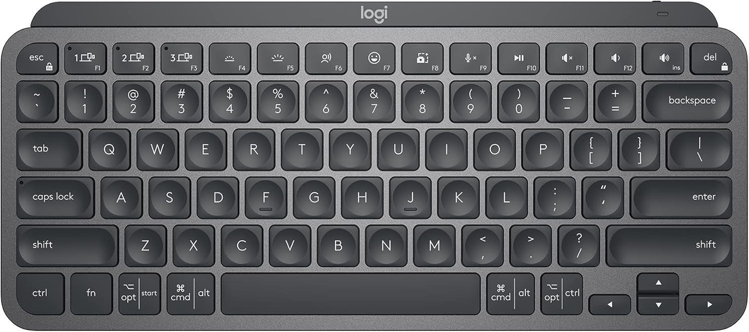 Logitech MX Keys Mini Wireless Keyboard Graphite Minimalist Backlit EUC MSRP $89