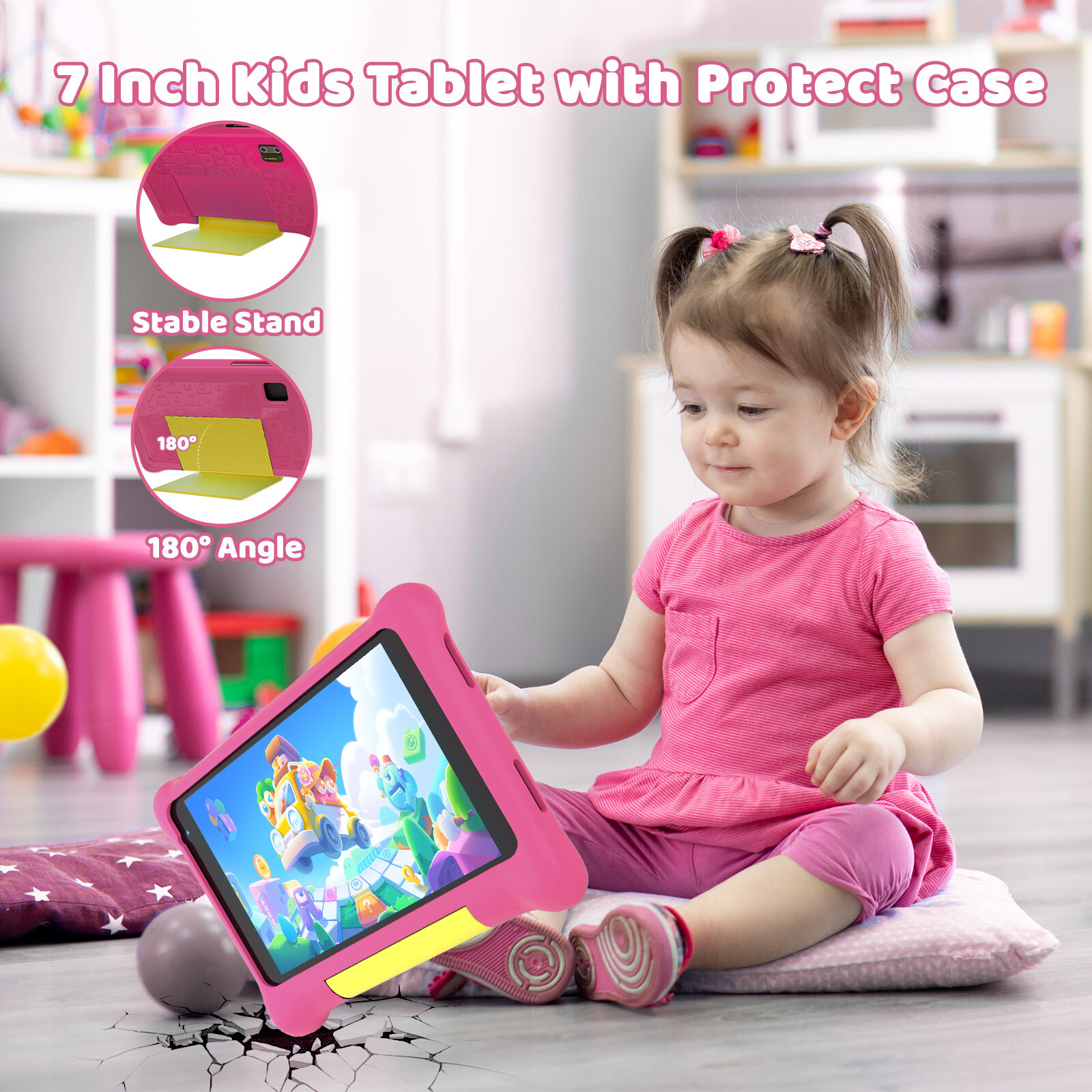 AEEZO Kids Tablet 7 inch Android 13 Tablets for kids 3-12 32GB with Shockproof
