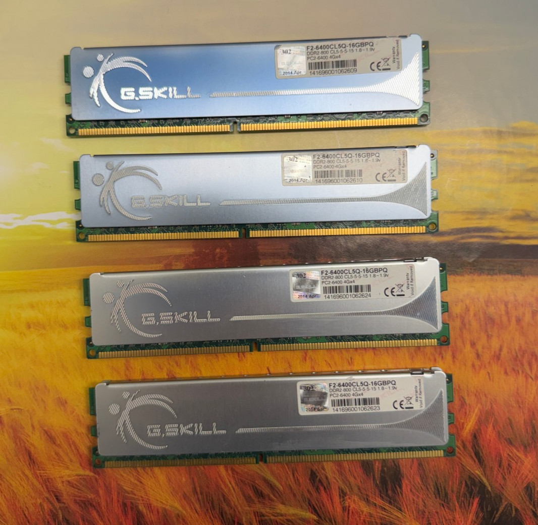 G.Skill 8GB (4X2GB) DDR2 800 MHz PC2-6400 Memory DIMM RAM F2-6400CL4D-4GBPK