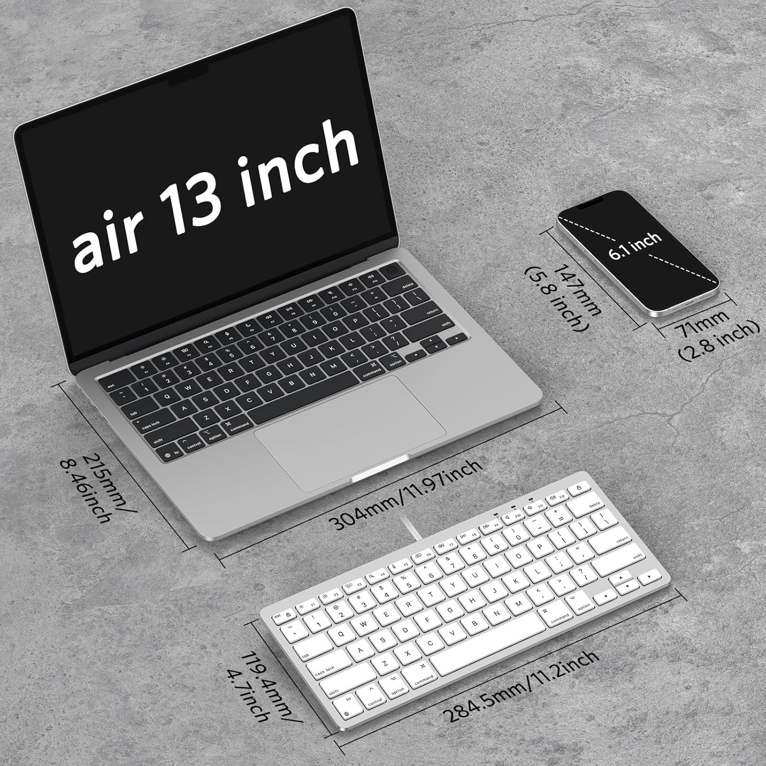 Compact Wired Keyboard for Mac with Ergonomic Design – 78 Keys, Easy Connection