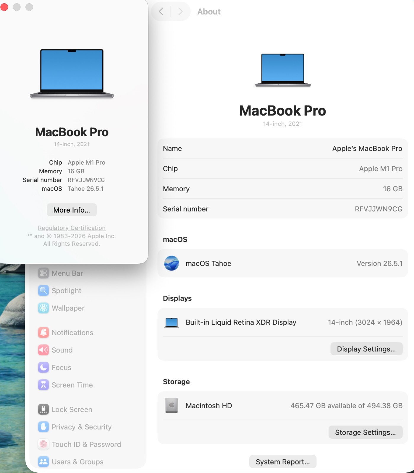 Apple MacBook Pro 14 M1 Pro 14-Core 512GB SSD 16GB RAM – CLEAN
