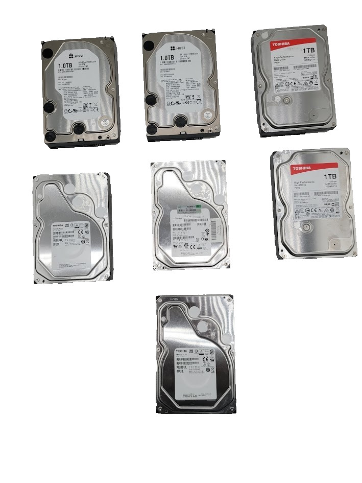 Lot of 7 Hard Drive 3.5″ SATA different brands check the description