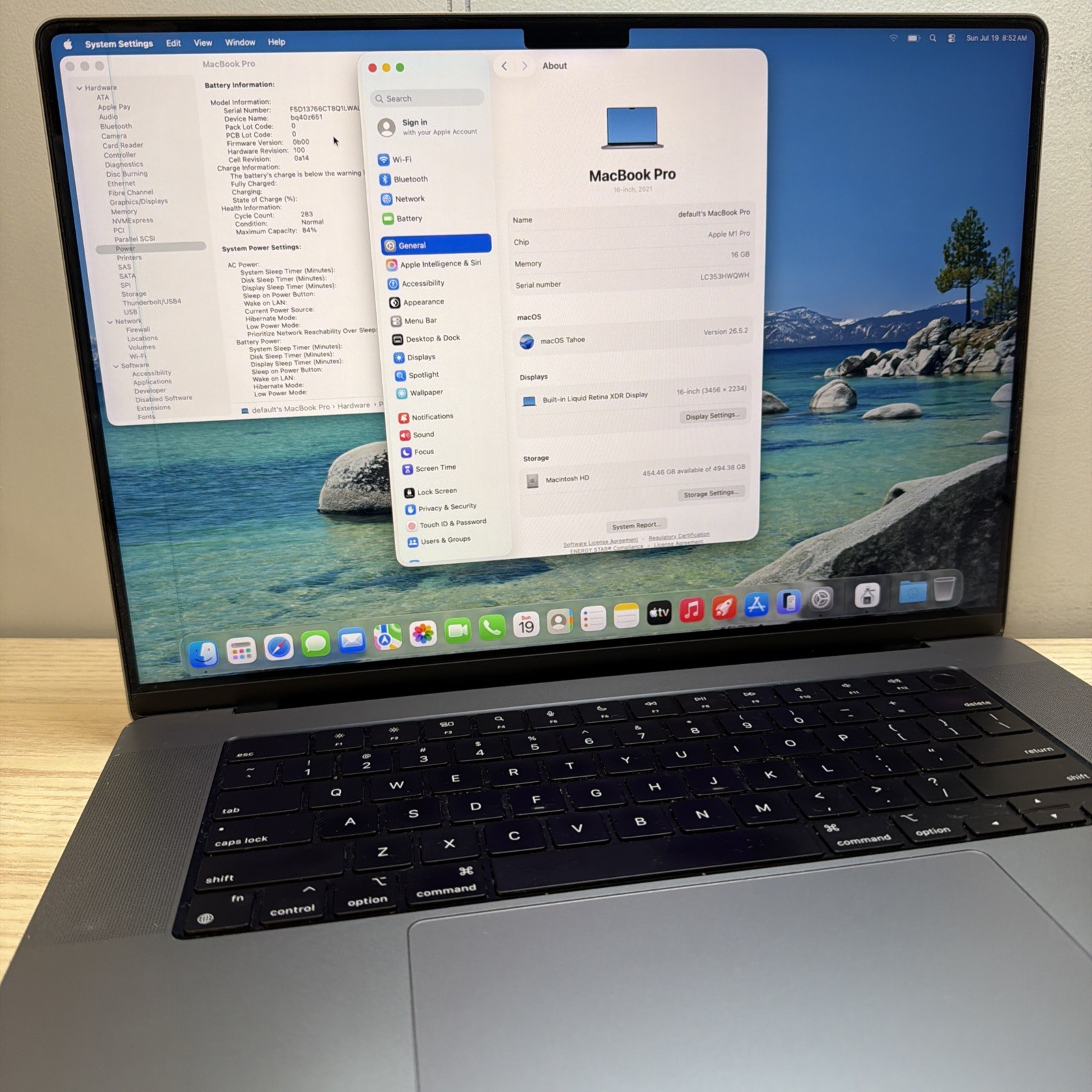 Apple MacBook Pro M1 Pro 16GB 512GB SSD 16in Tahoe – Used, Screen Line