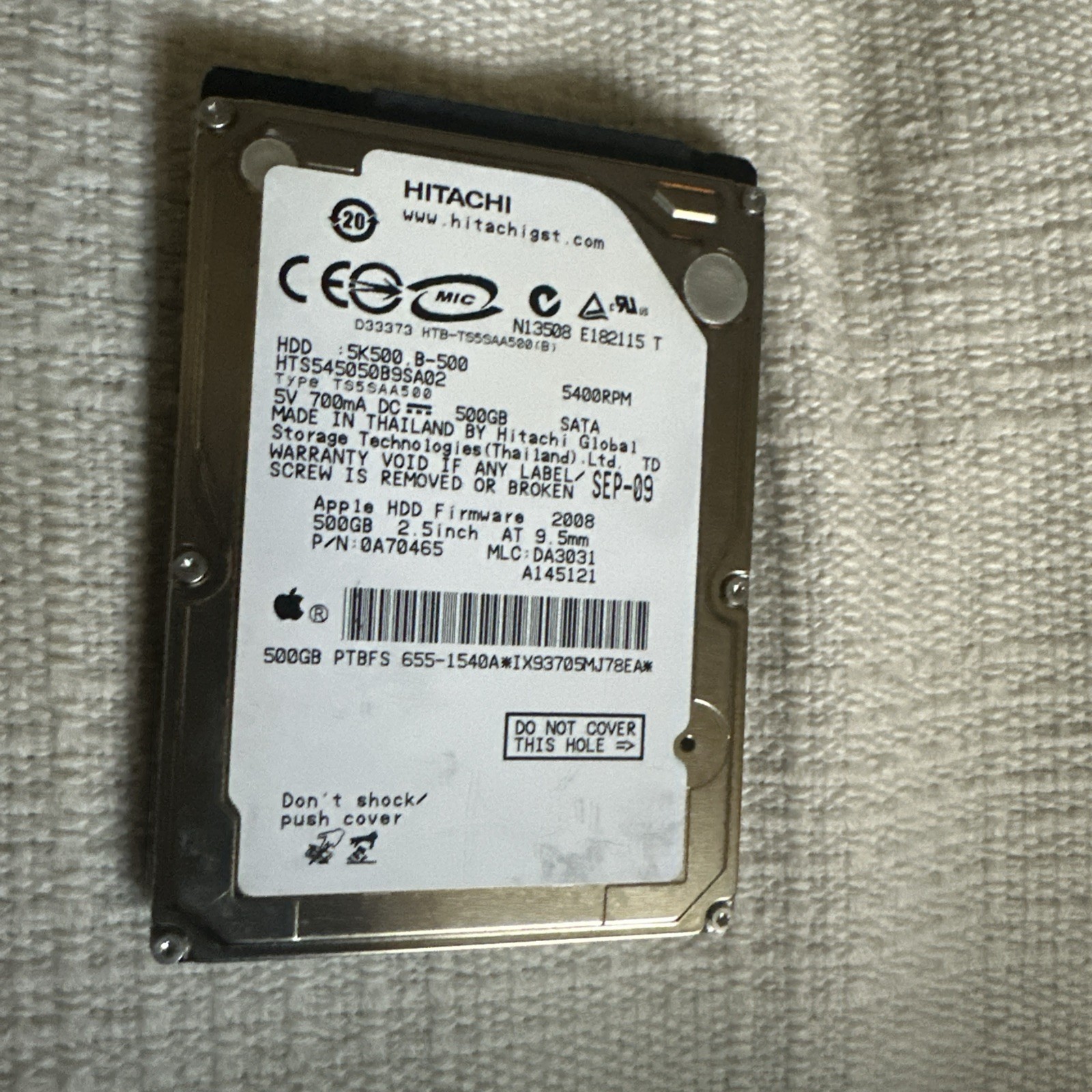 Internal Hard Drive 2.5 Inches HDD 250GB Hitachi Model Used