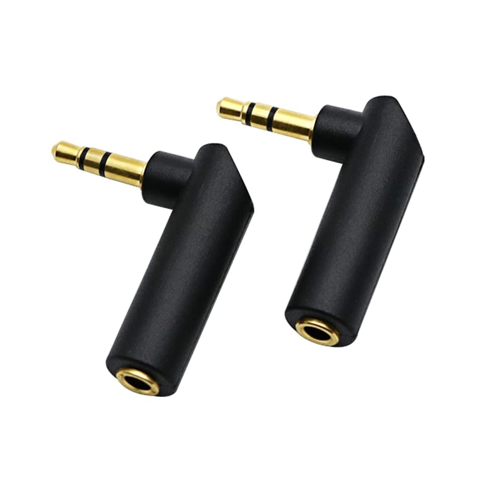 rgzhihuifz 3.5mm Angle Male to Female Audio Adapter, 90 33.2*10*10MM, Black