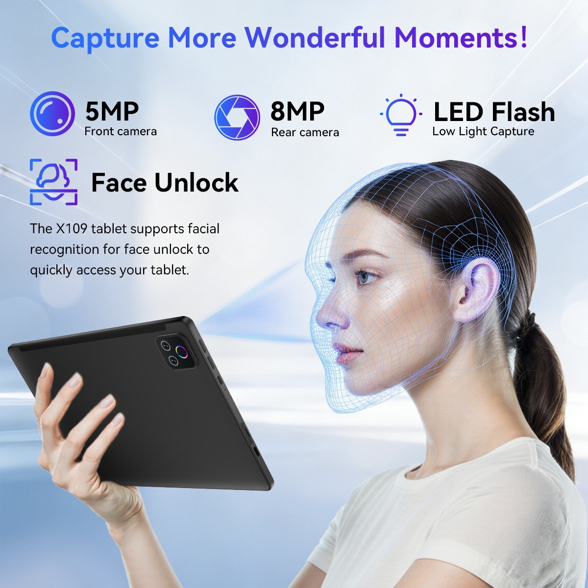 Urao New Android 16 Tablet 10.1″ HD 128GB ROM +1TB TF 5MP+8MP Octa-Core PC 2026