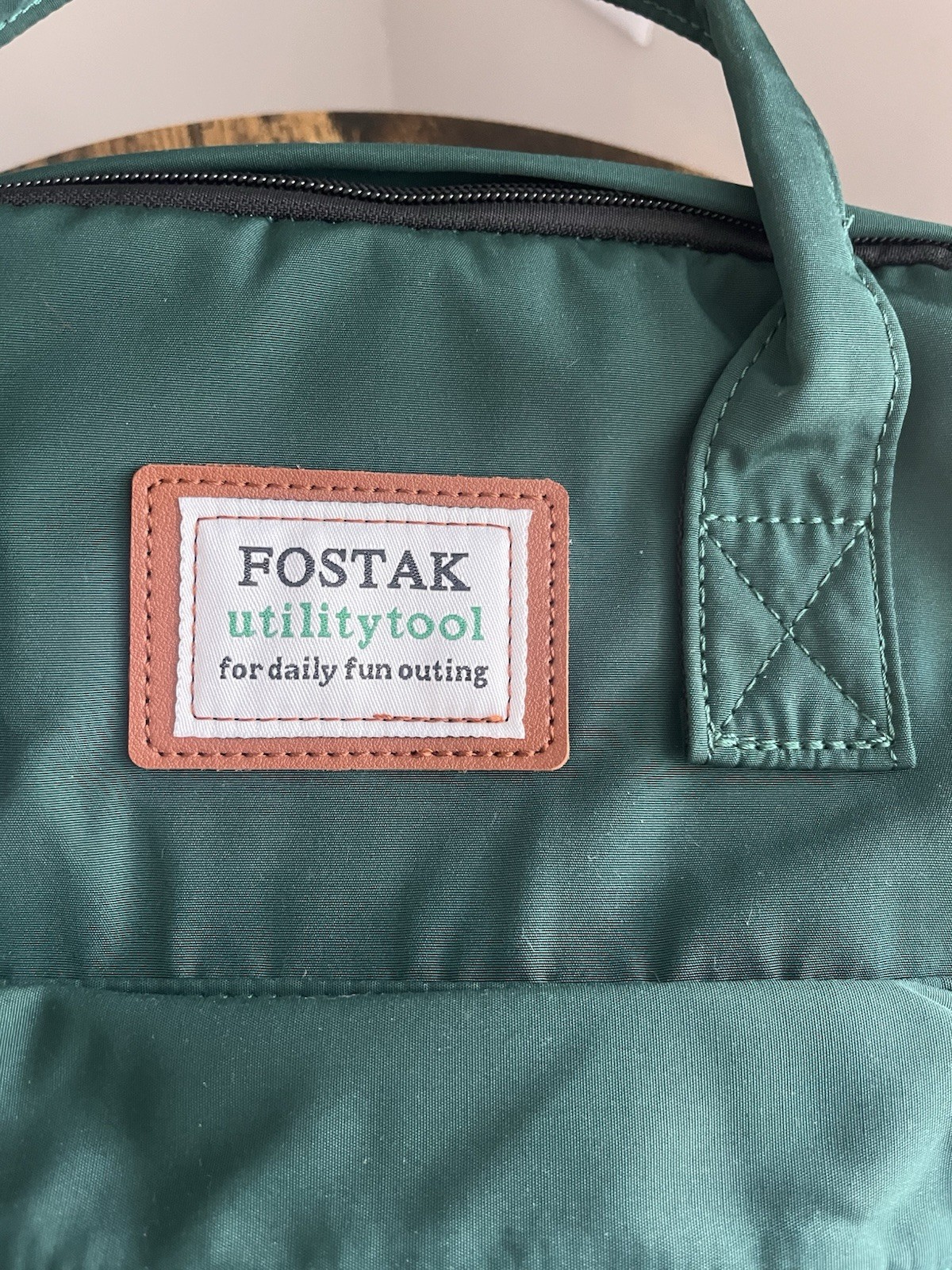 Fostak Bag Student Unisex Brown Canvas Backpack Many Pockets & Zips
