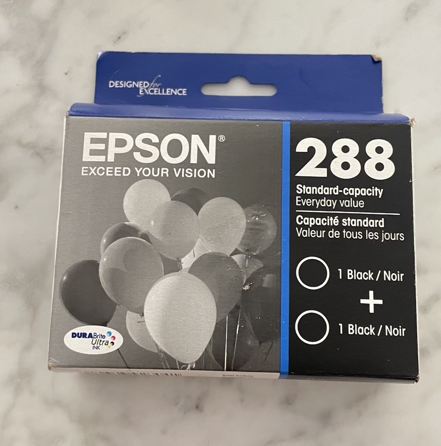 Lot Of 3 Epson 288 Black Ink Cartridges 2-Pack