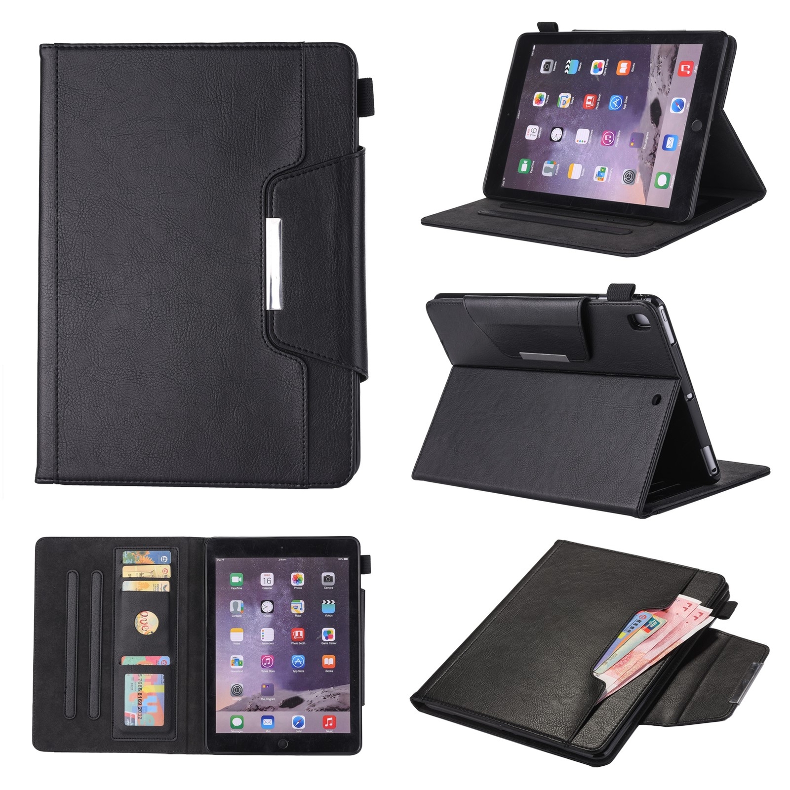 Smart Pocket Wallet Stand Case Cover for iPad 5 /6th/7th/8th/9th/10th Generation