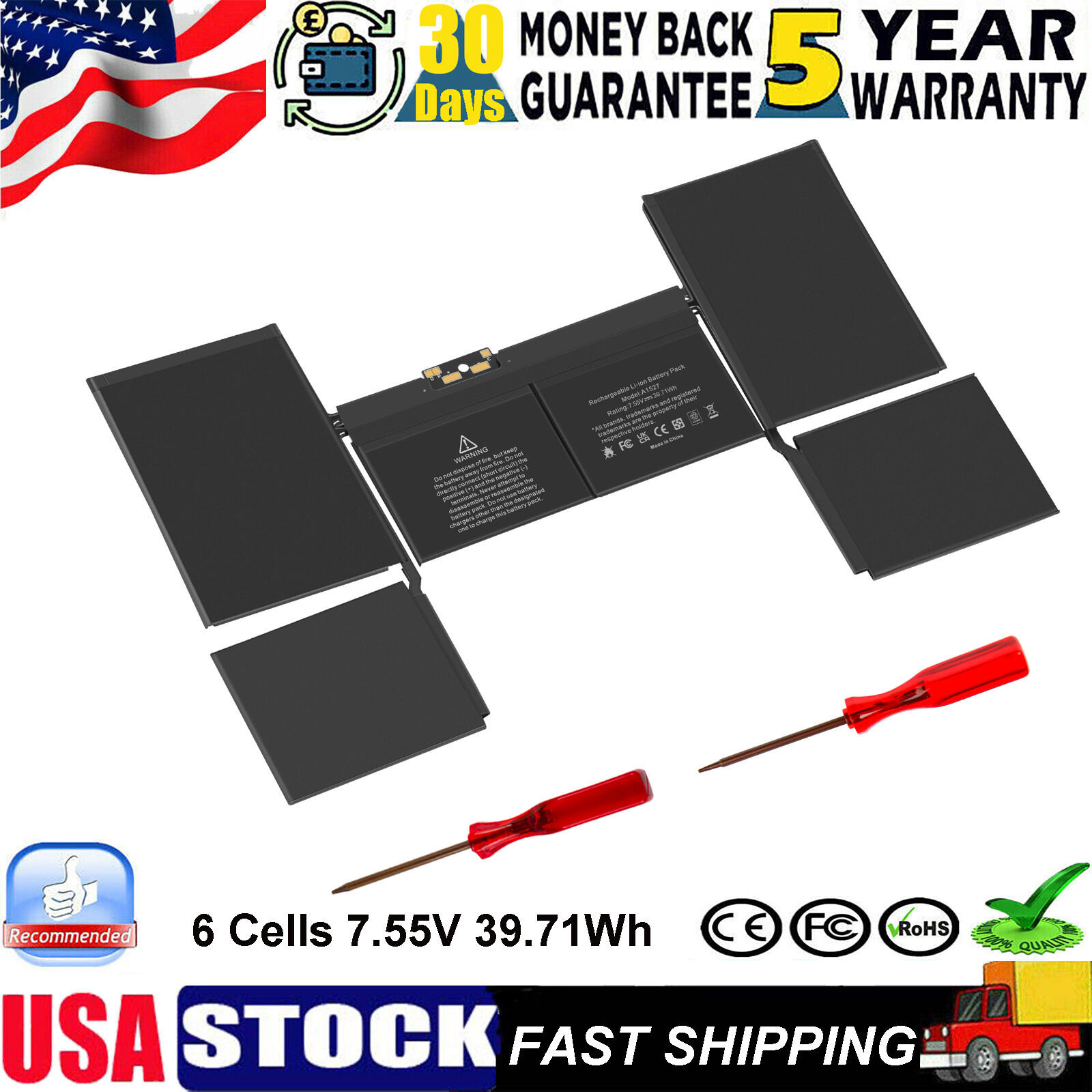Battery for MacBook Retina 12″ A1527 A1705 A1534 (Early 2015 2016, Mid 2017) NEW