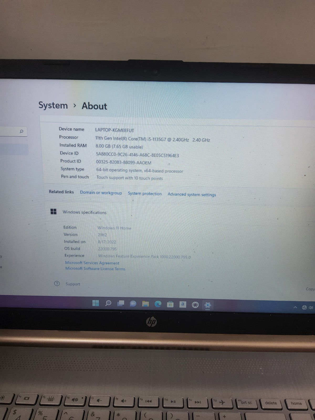 HP laptop Model 15-dy2003ds