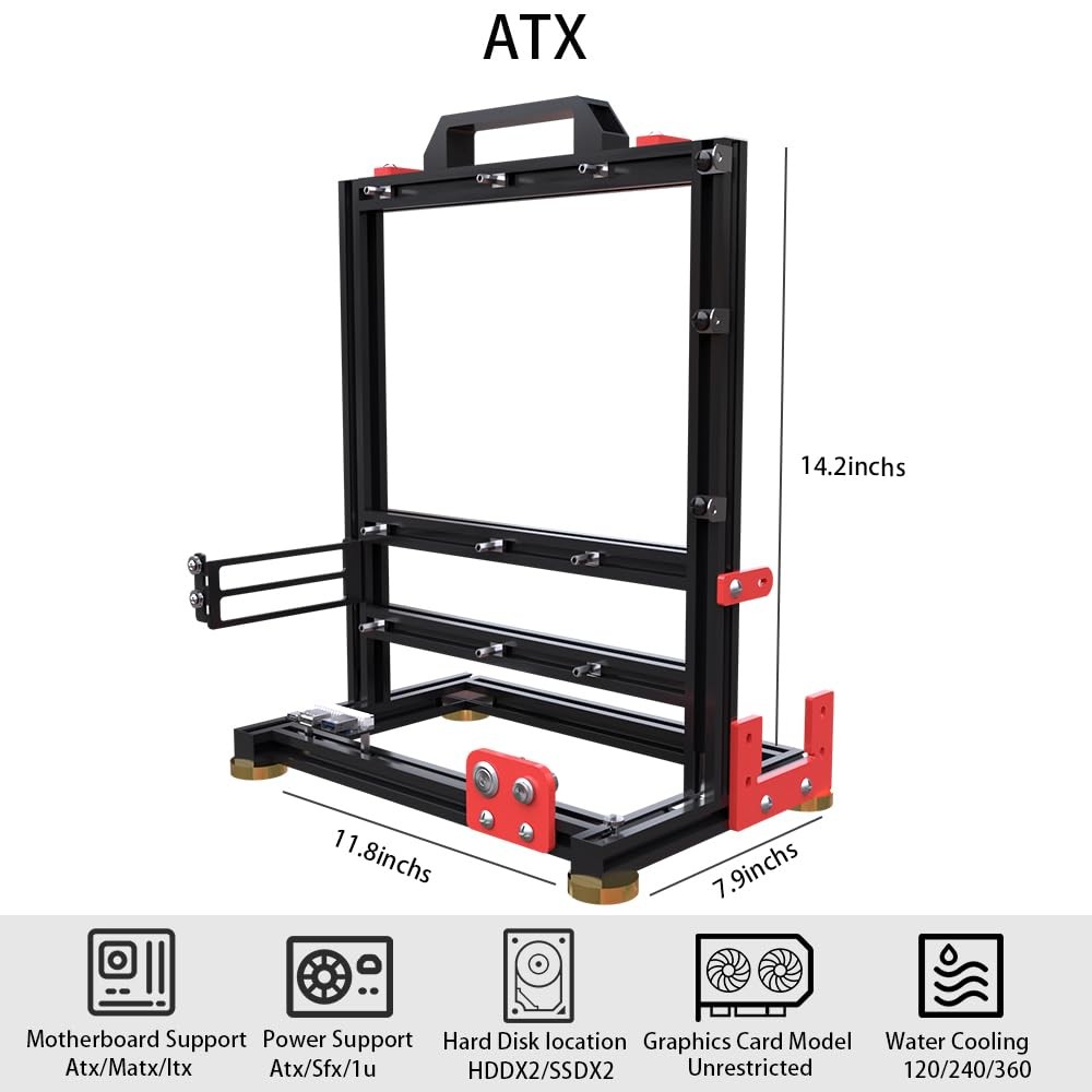 DIY Aluminium Pc Open Case Computer Chassis Test Bench Support Water Cooling …