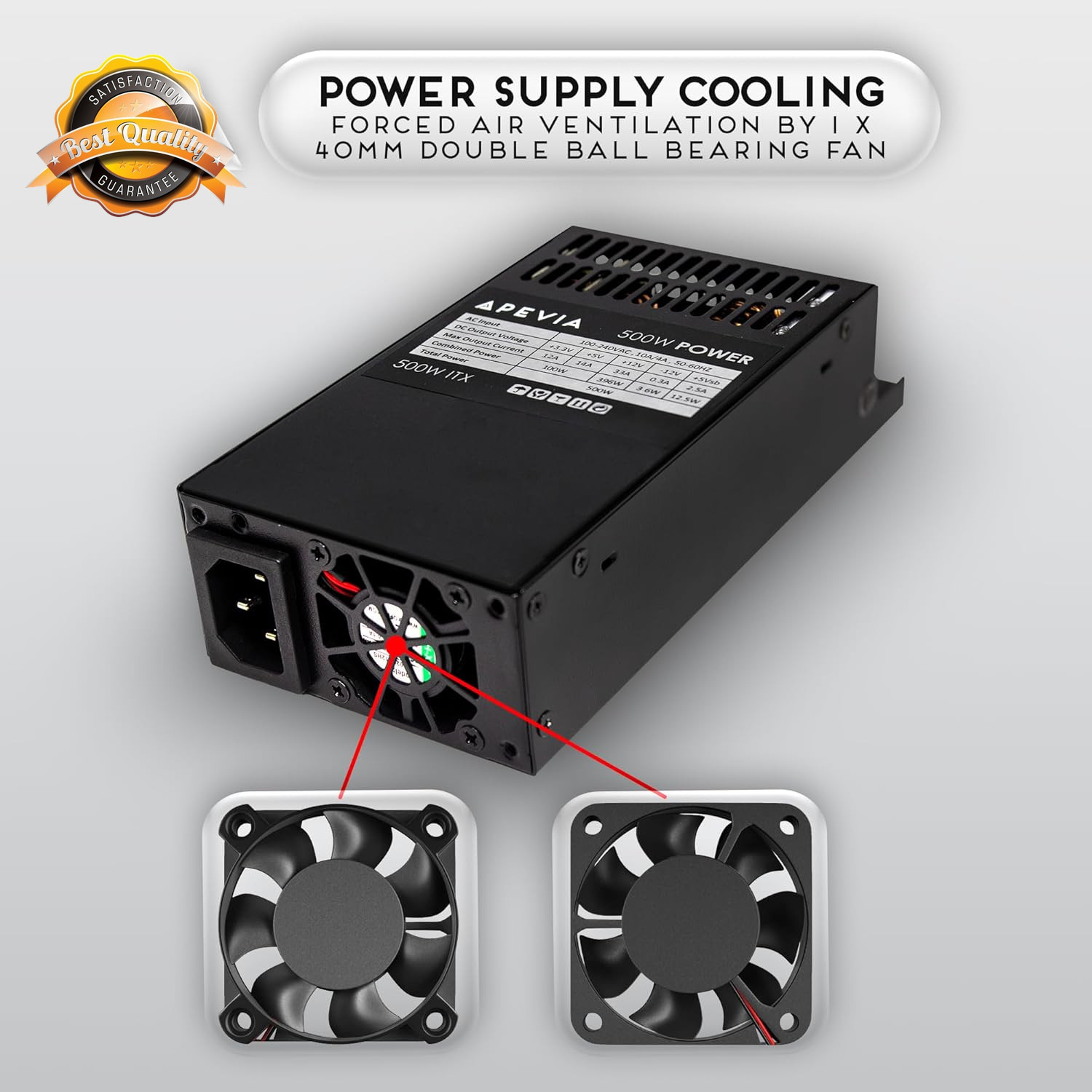 Flex ATX Mini ITX PSU 500W Fully Modular Power Supply 1U Active PFC 90V