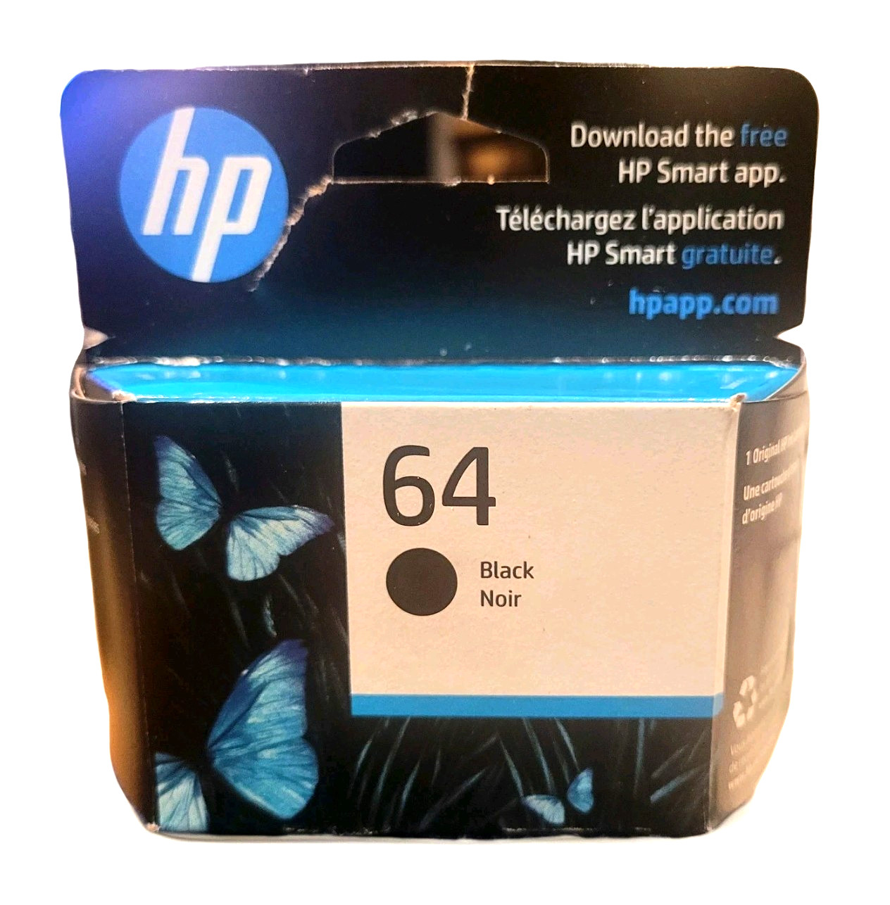GENUINE HP 64 Black Ink Cartridge (N9J90AN#140) – NEW/SEALED – DATE: MARCH 2027
