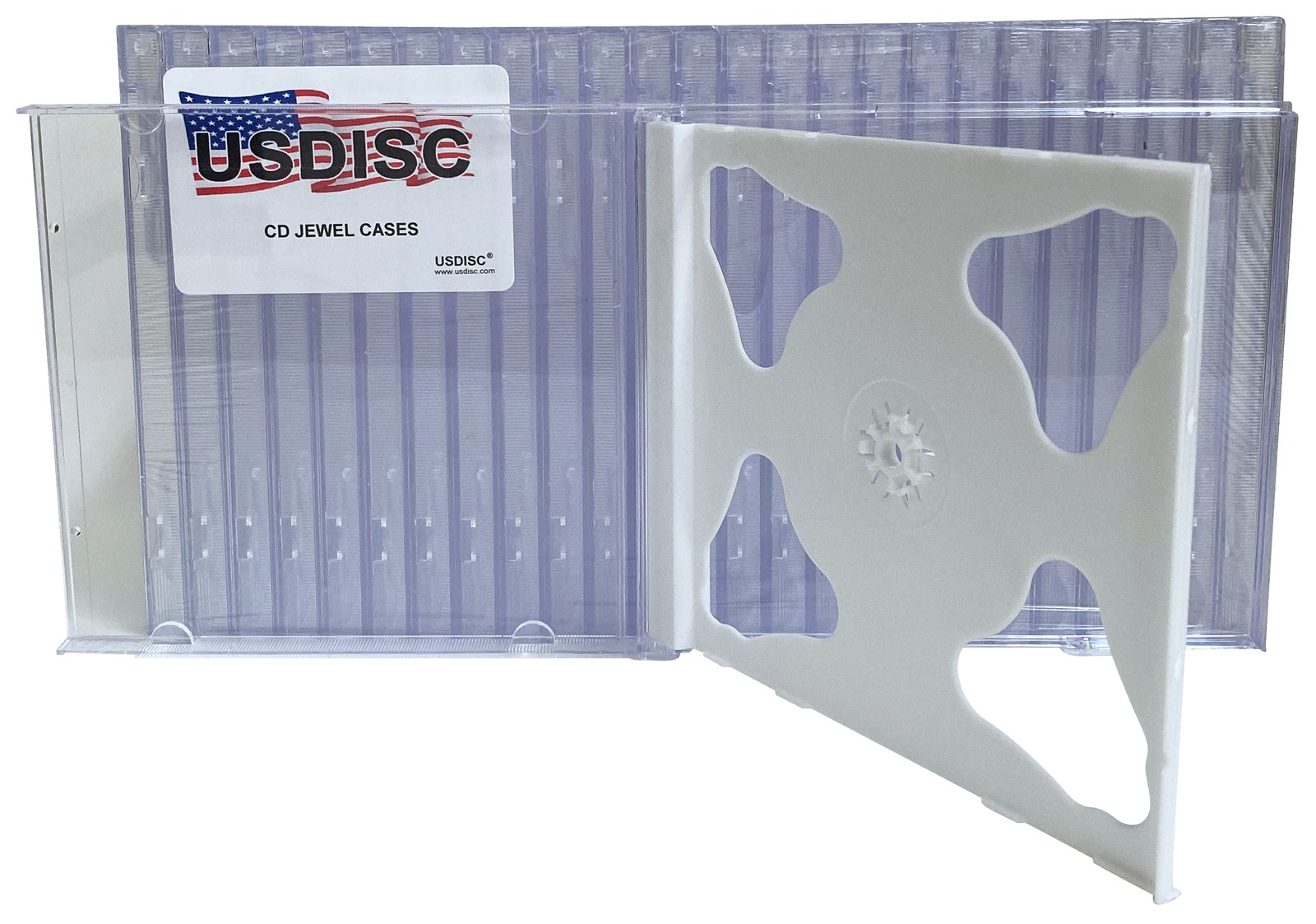 USDISC CD Jewel Cases Standard 10.4mm, Double 2 Disc (White) Lot