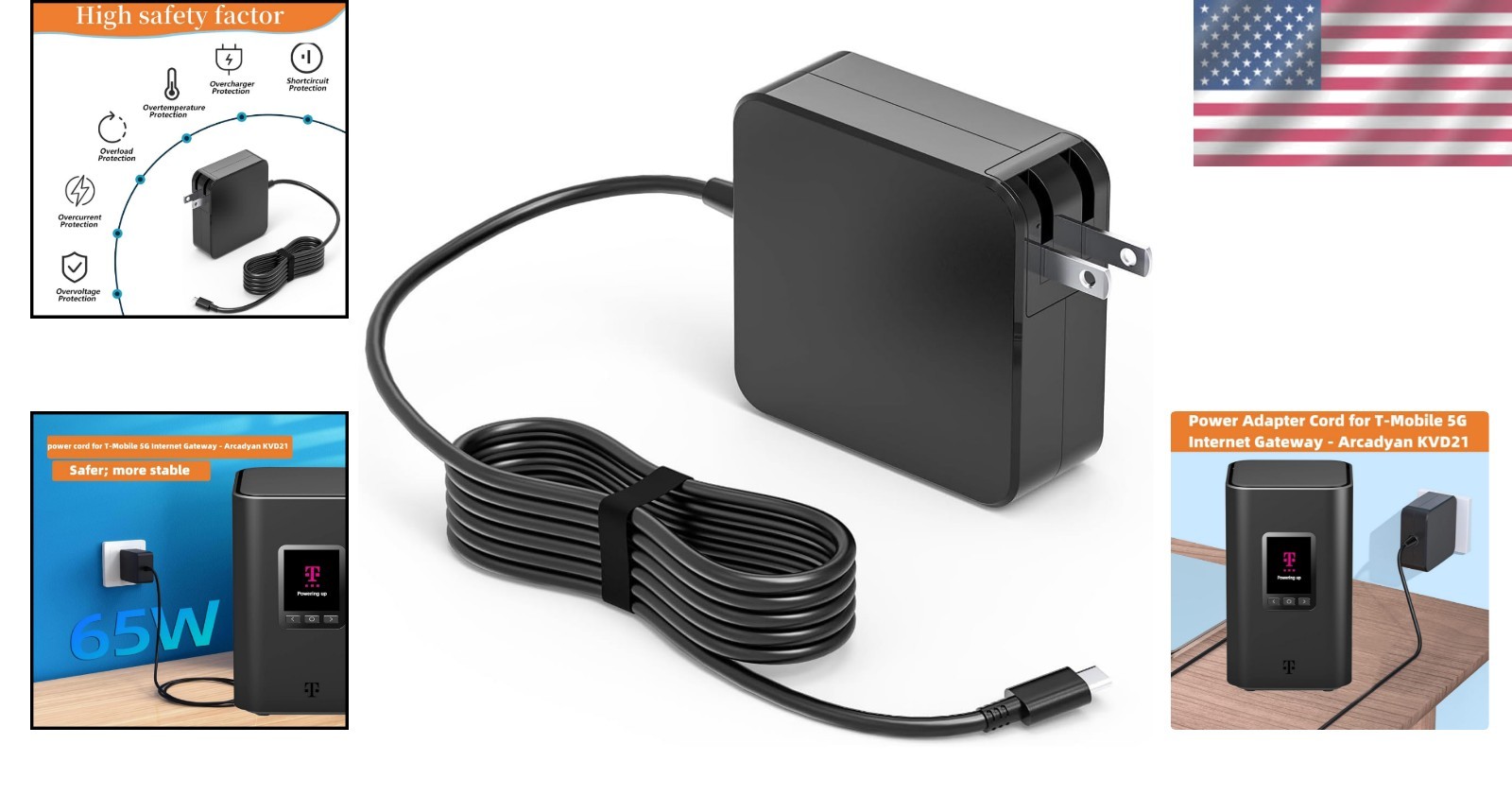 Reliable USB-C Power Adapter for Arcadyan T-Mobile 5G Gateway – 3A Charging