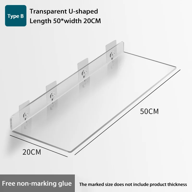 Self Adhesive Storage Shelf Wall-mounted Storage Rack Removable Bathroom Shower