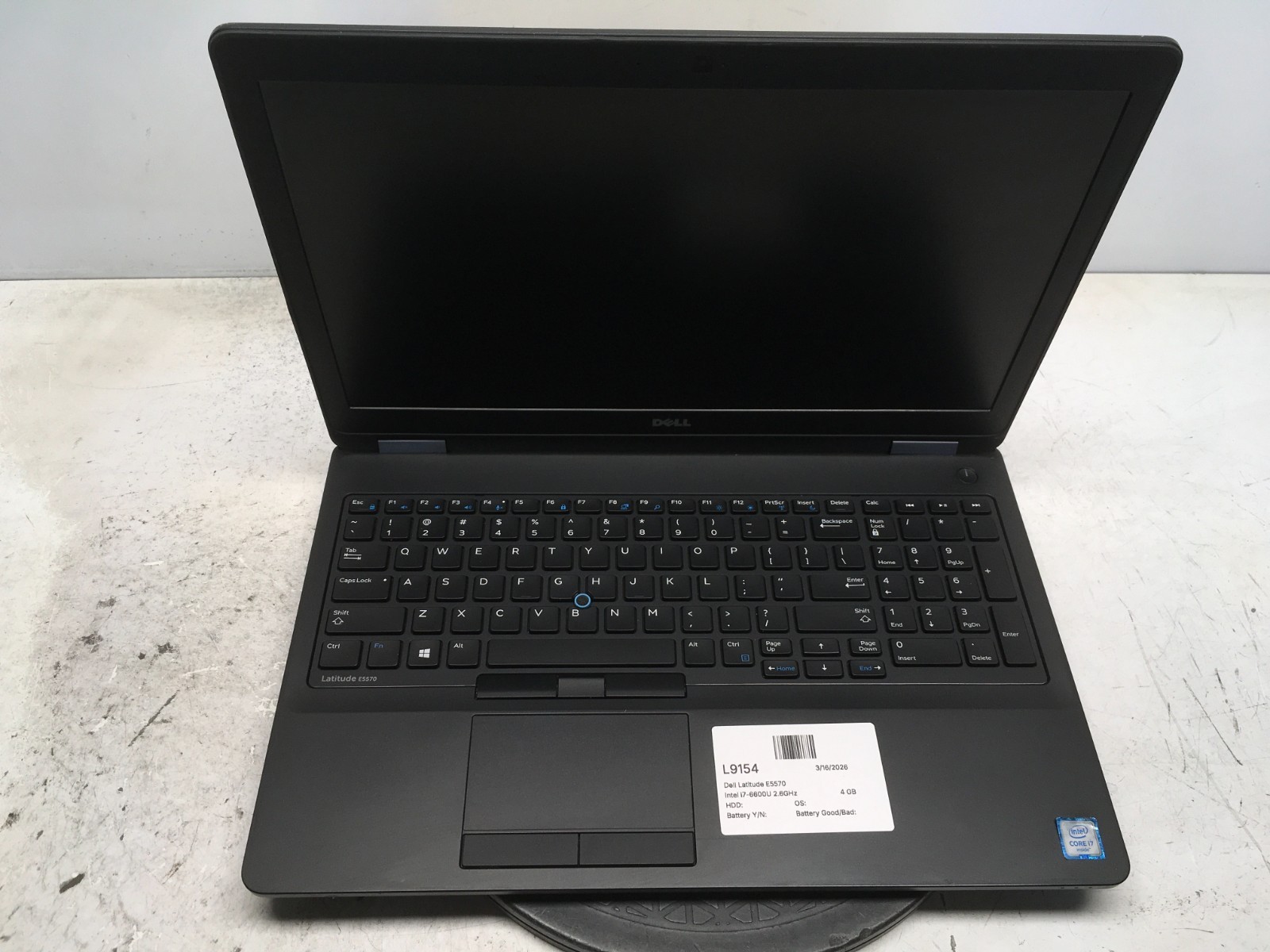 Dell Latitude E5570 Intel i7-6600U 2.6GHz 4 GB NO HDD