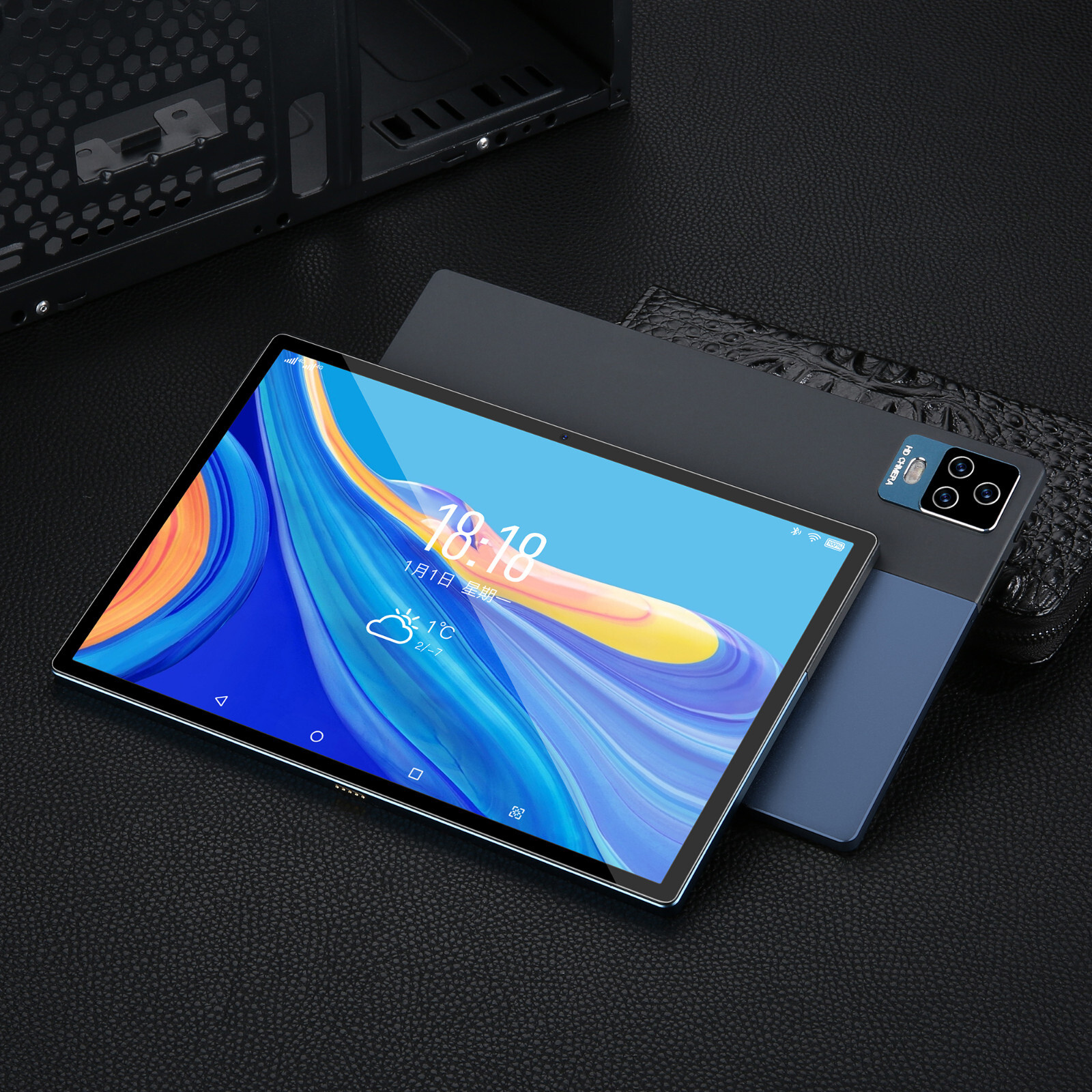 10 in 4G Tablet Android 11, 8GB RAM 256GB ROM 1920×1200 IPS Bundle Leather Case