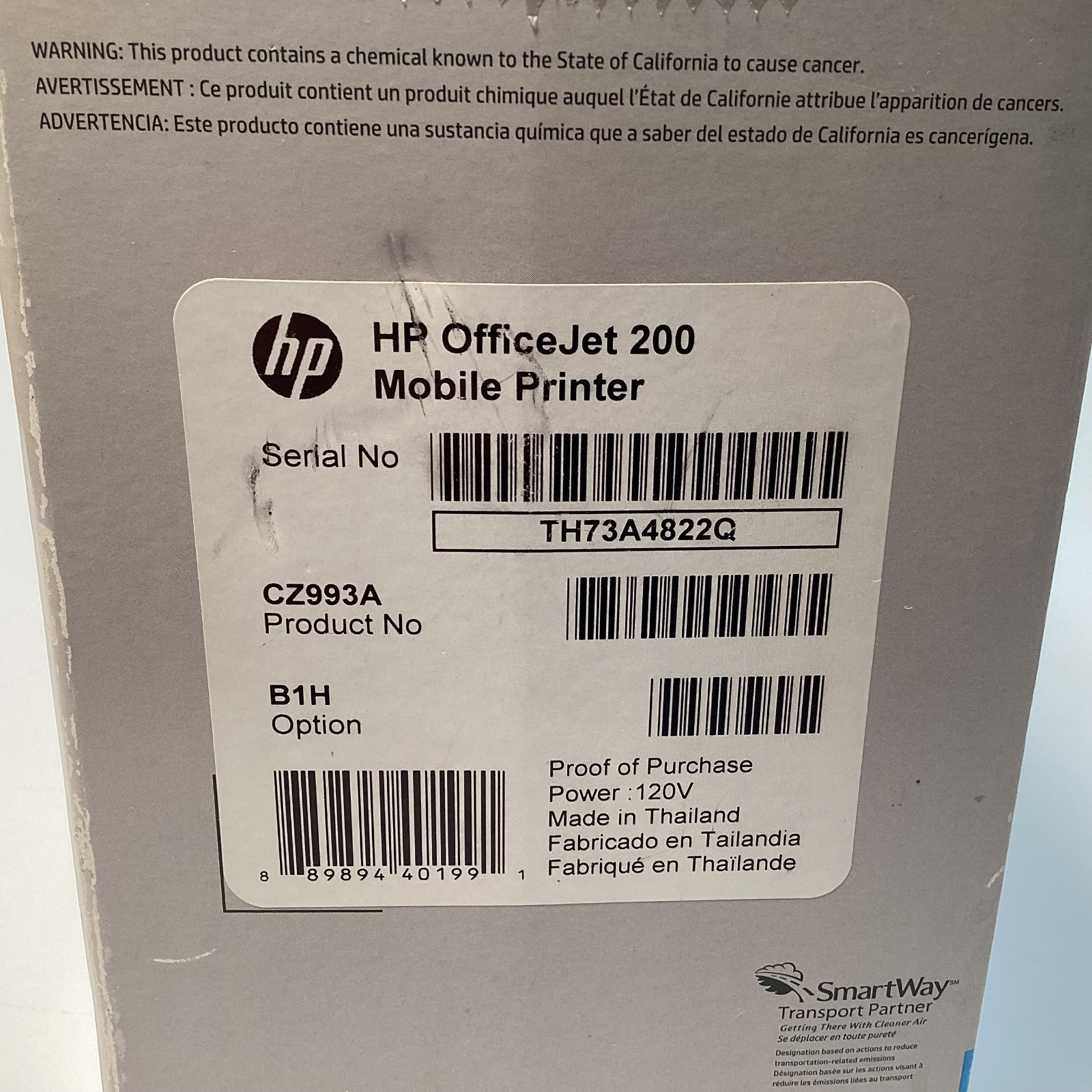 HP OfficeJet 200 Mobile Printer CZ993A Wireless Color Inkjet – New Open Box