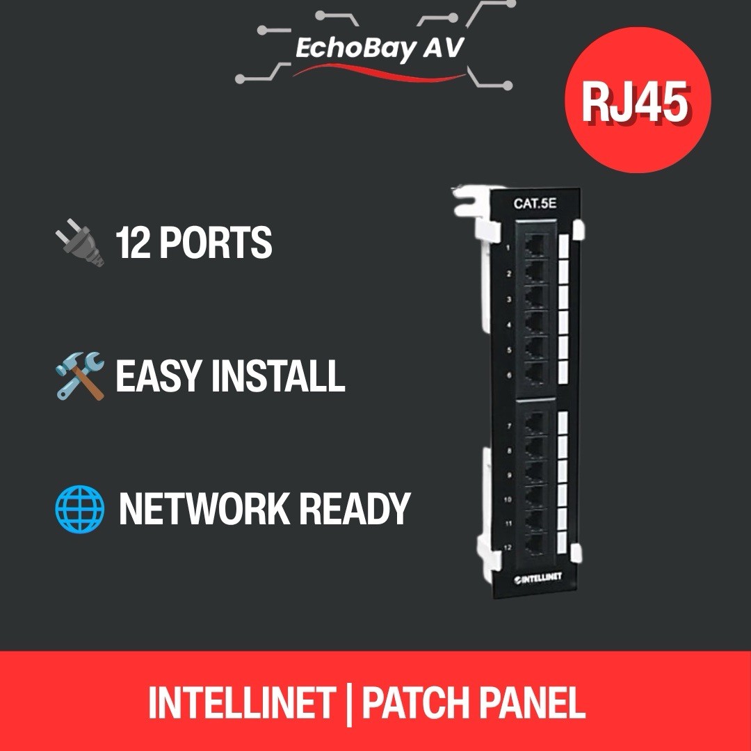 Intellinet 12 Port Cat5e Network Patch Panel Wall-Mount (IPP-WMC5E12)