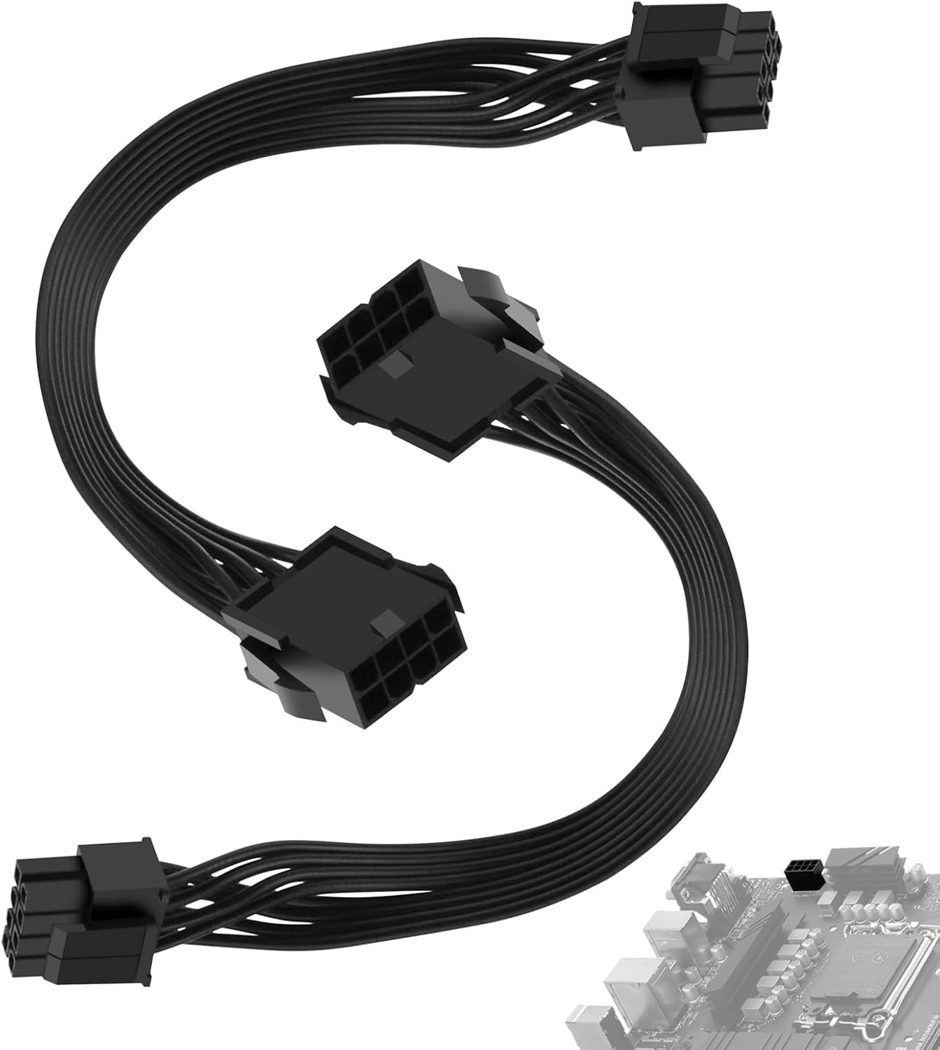 2 Pack CPU 8 Pin ATX Power Extension Cable, EPS 8 PIN Male (4+4) to 8 PIN Fem…