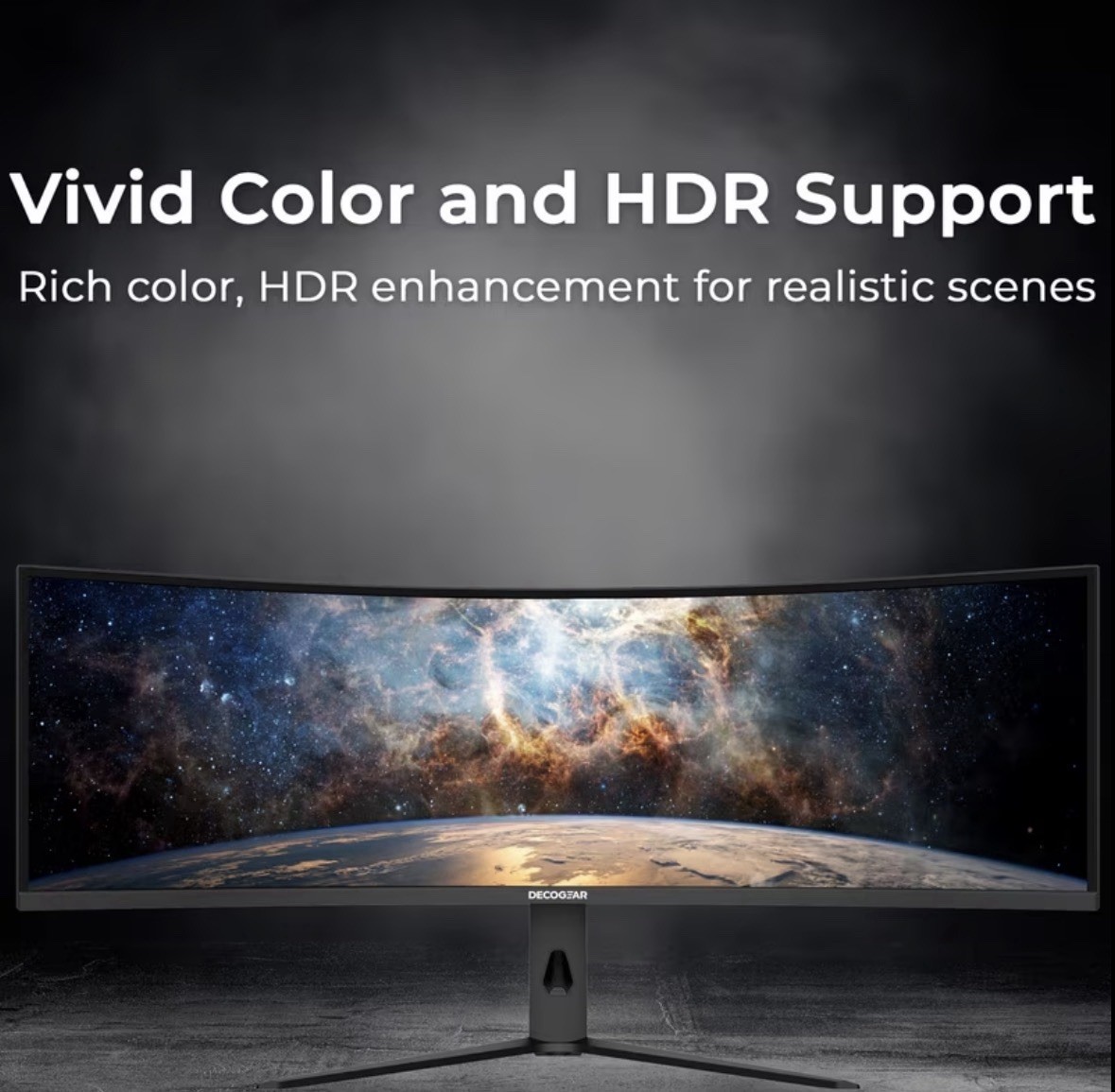 DECOGEAR 49in Curved 32:9 Ultrawide Monitor 5120×1440 120Hz HDR HDMI DP USB-C