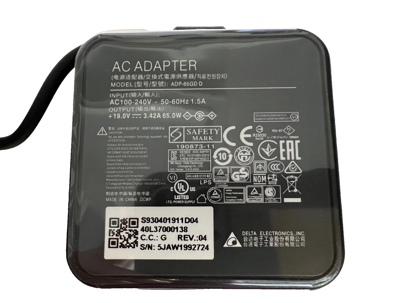 Original MSI ADP-65GD D 65W AC Adapter For MSI Modern 15 MS-1552 14 C7M-048US