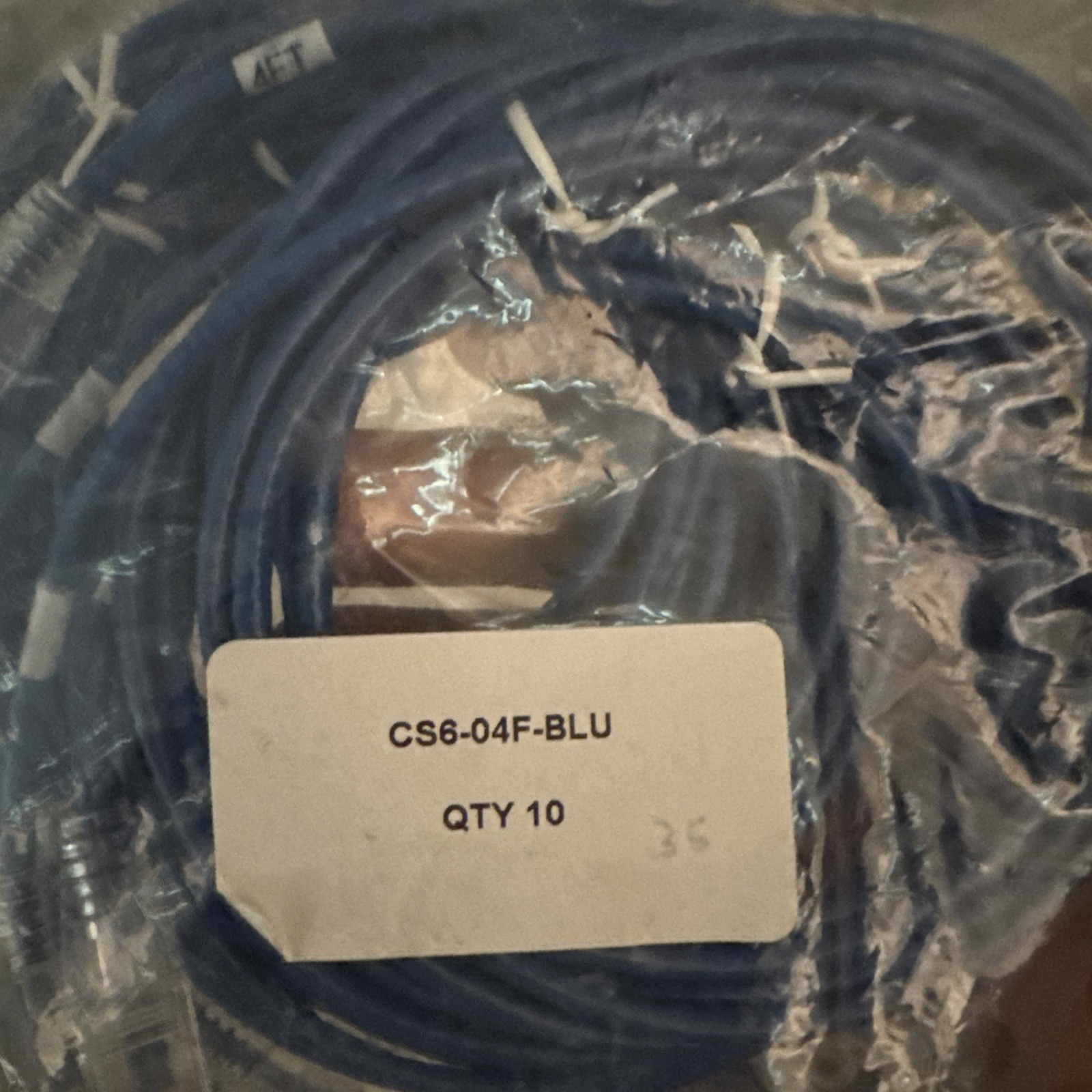 Cat6 Ethernet Patch Cable 4 FT Slim, Pure Bare Copper RJ-45 LAN Network