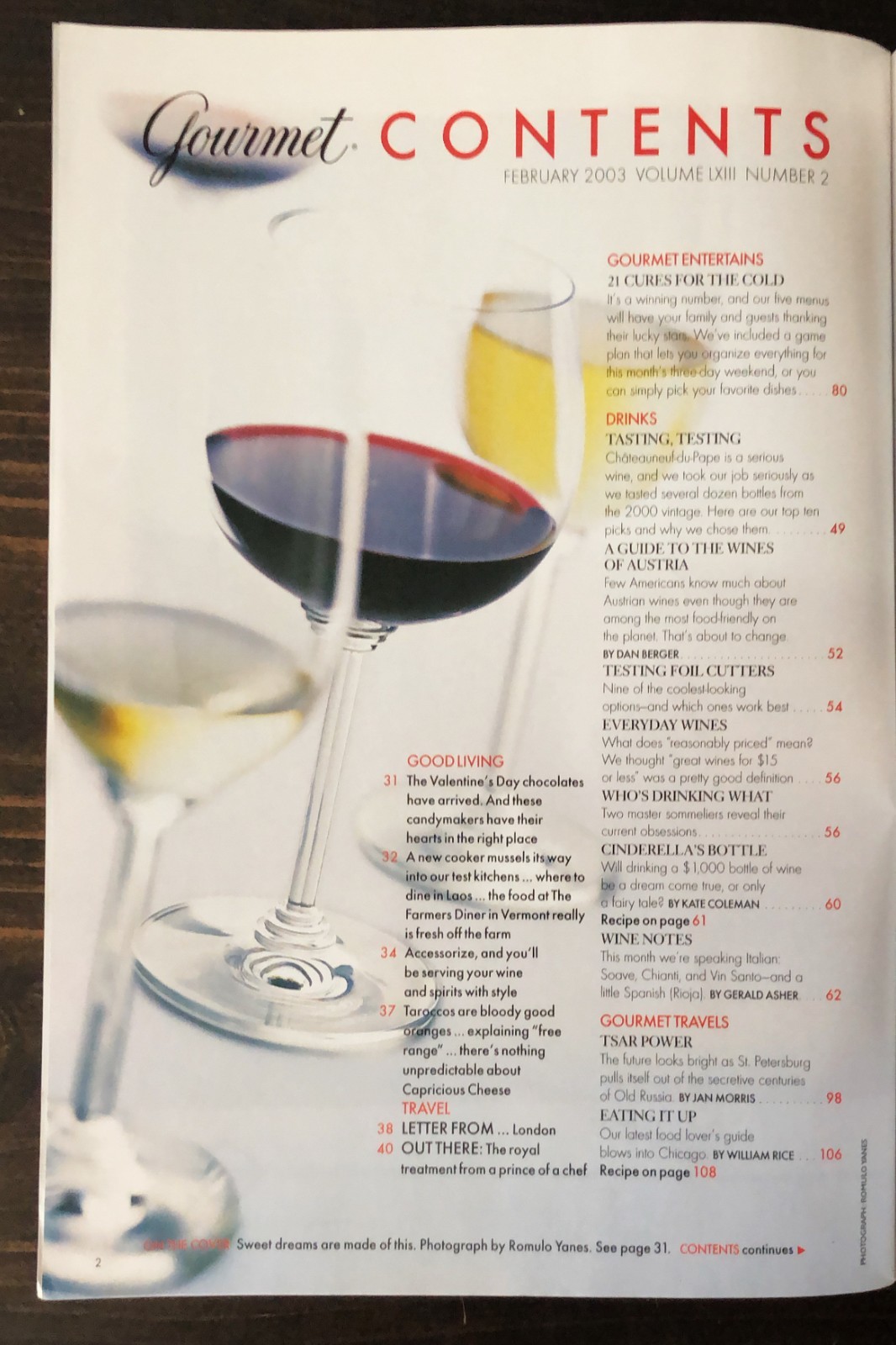 2003 Gourmet Magazine – Lot of 1 (February)