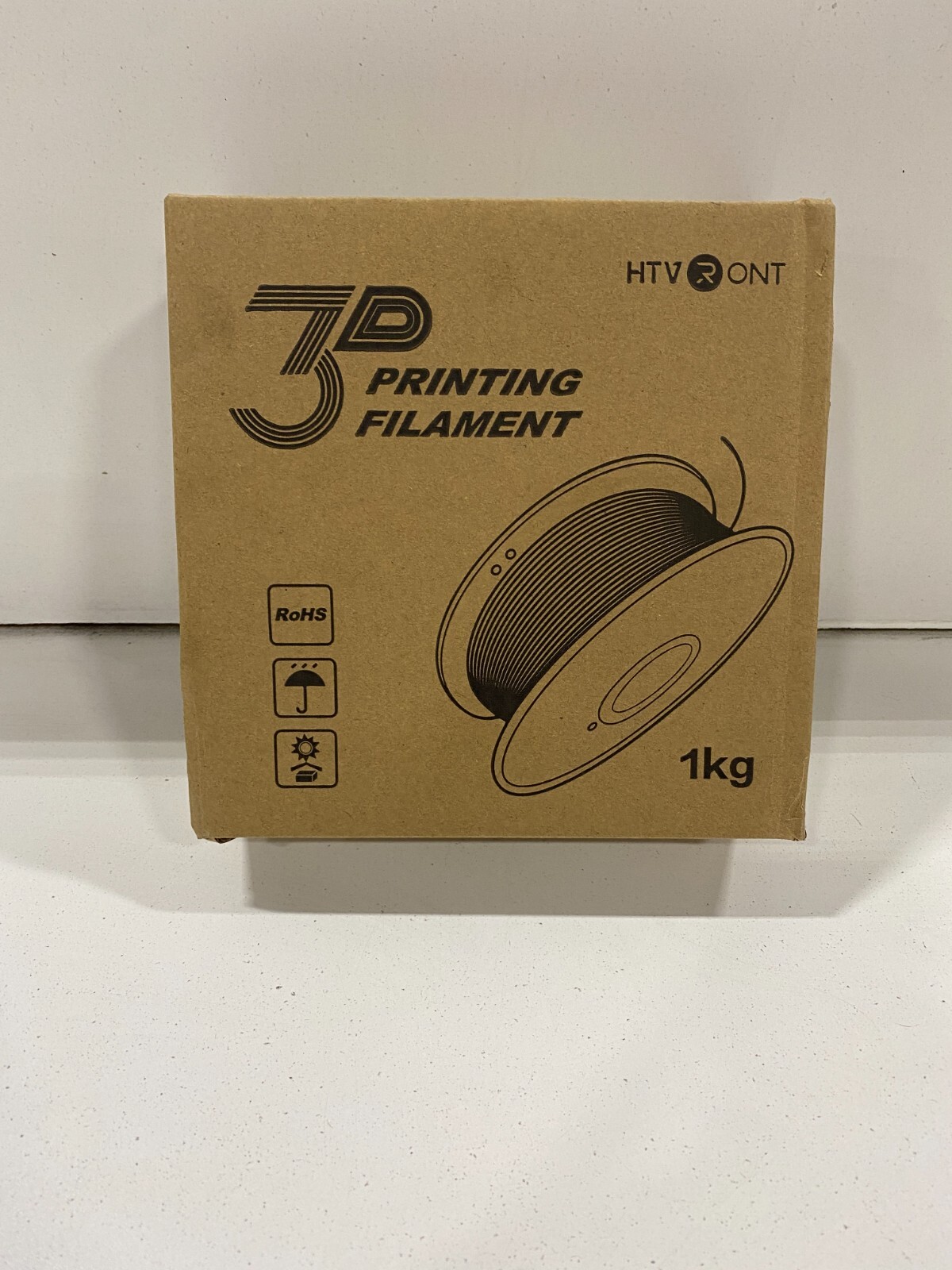 HTVRONT 3D Printer Filament – Black PLA Filament 1.75mm, 1KG Spool
