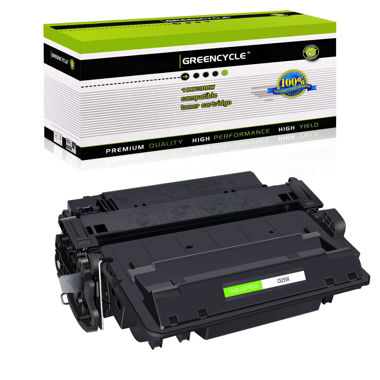 GREENCYCLE CE255X 55X Toner Cartridge Fit for HP LaserJet P3011 P3016 MFP M521DN