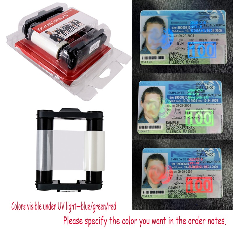 New Printer Ribbon For Evolis Badgy100 Badgy200 CBGR0500UV-500 Prints