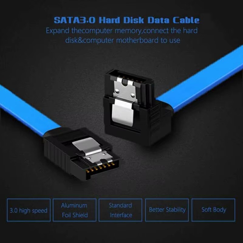 5pcs SATA Cable to Hard Disk Cable SSD adapter HDD Cable SATAIII Cable 90 Degree