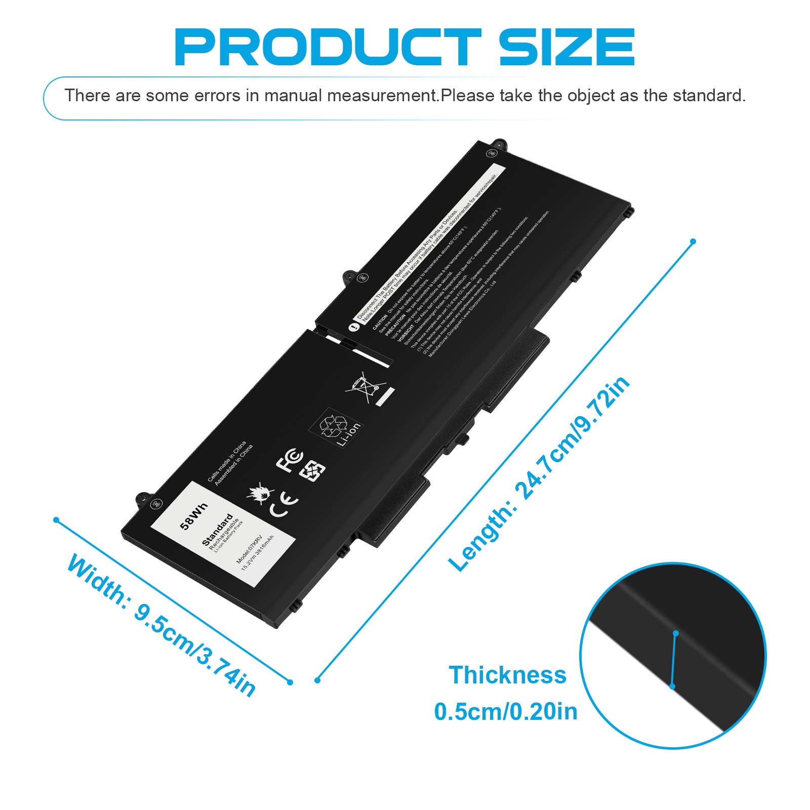 ✅FK0VR/07KRV Battery for Dell Latitude 5330 5430 5530 7430 Precision 3570 H4PVC