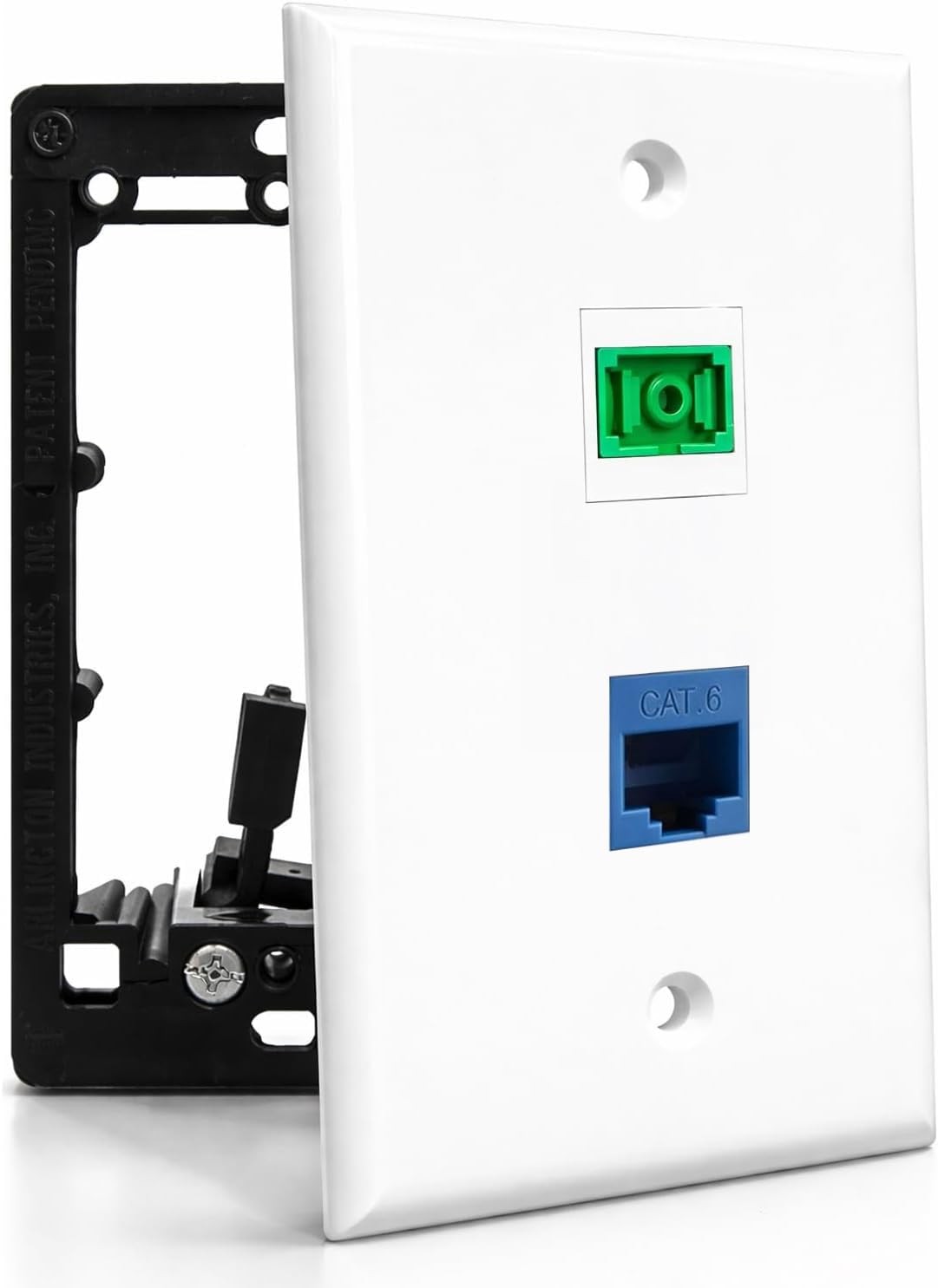 Fiber Optic Wall Plate For SC/APC Simplex Cat6 Ethernet Port Bracket