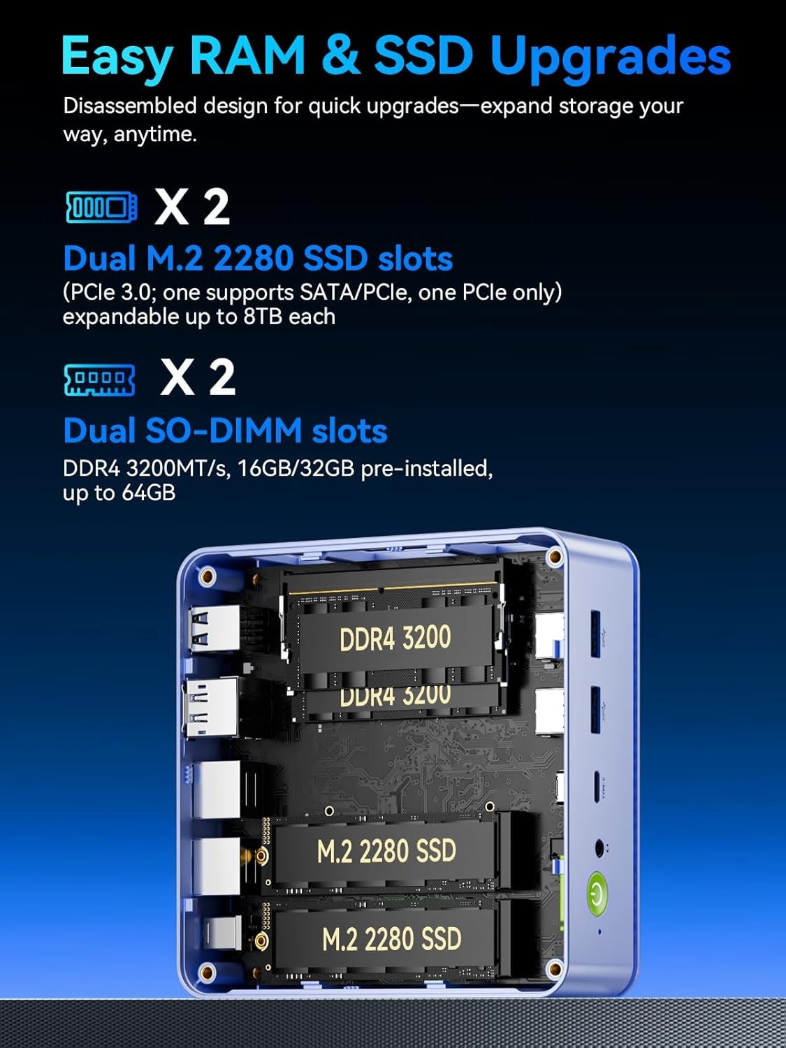 GMKtec M5 Ultra Mini PC Ryzen 7 7730U Up to 4.5GHz 32GB RAM 512GB SSD Win11 Pro