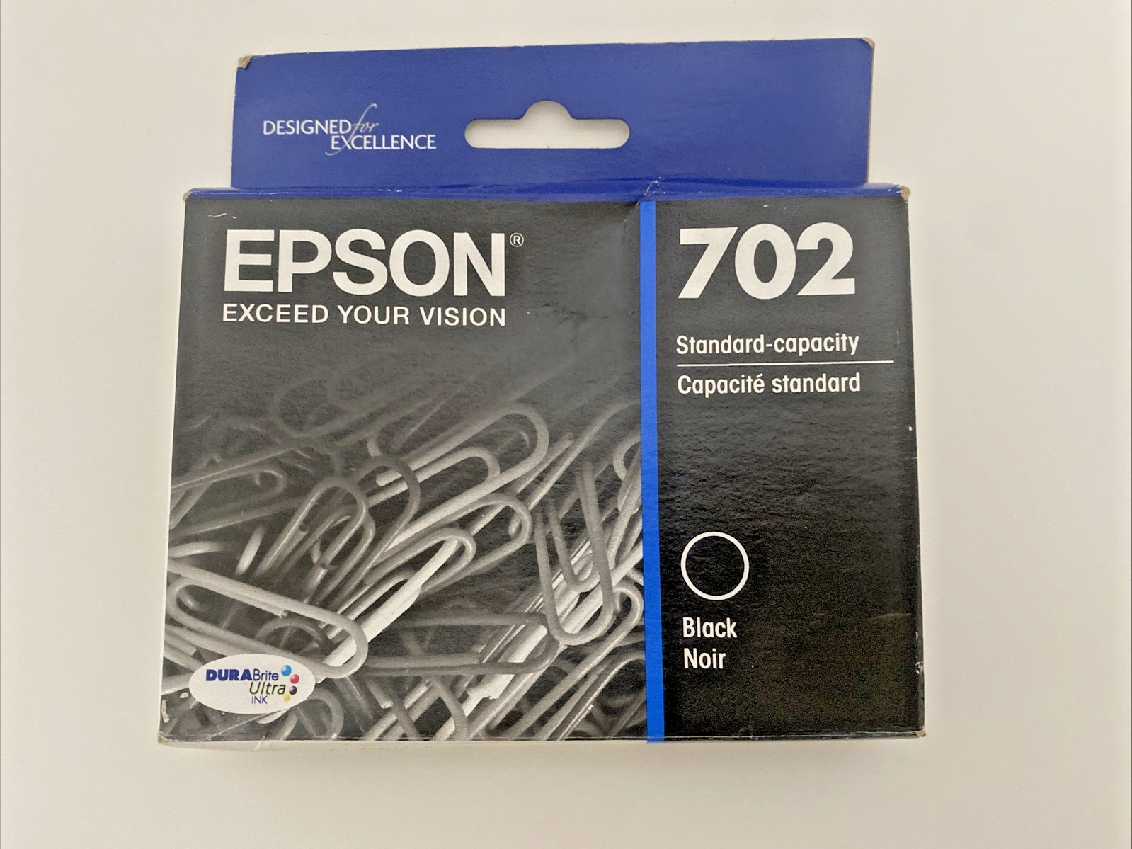 Epson 702 Black Ink Cartridge T702120 Standard Capacity Exp 11/2027 NEW