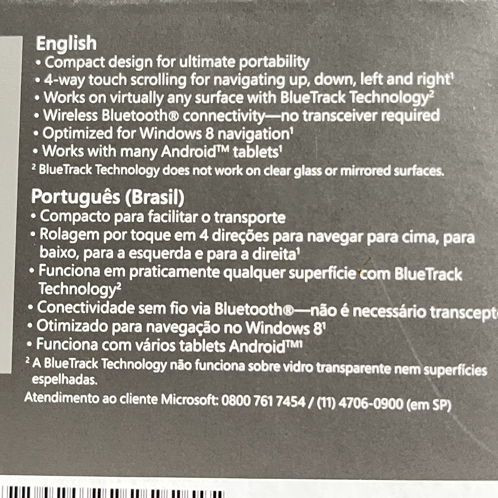 Microsoft Wedge Touch Bluetooth Mouse Model 1498 NEW OPEN BOX – tested