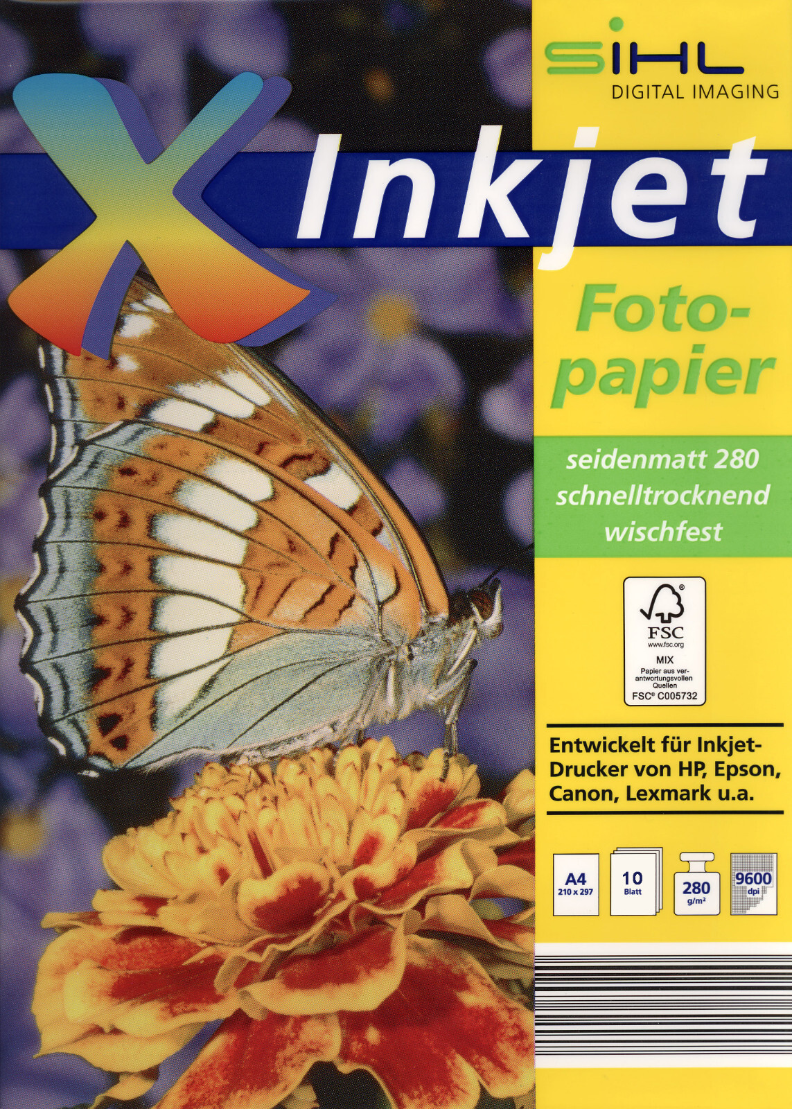 SIHL Photo Paper PREMIUM 50 Sheets Inkjet A5 Semi-Gloss 280g PHOTO PRO