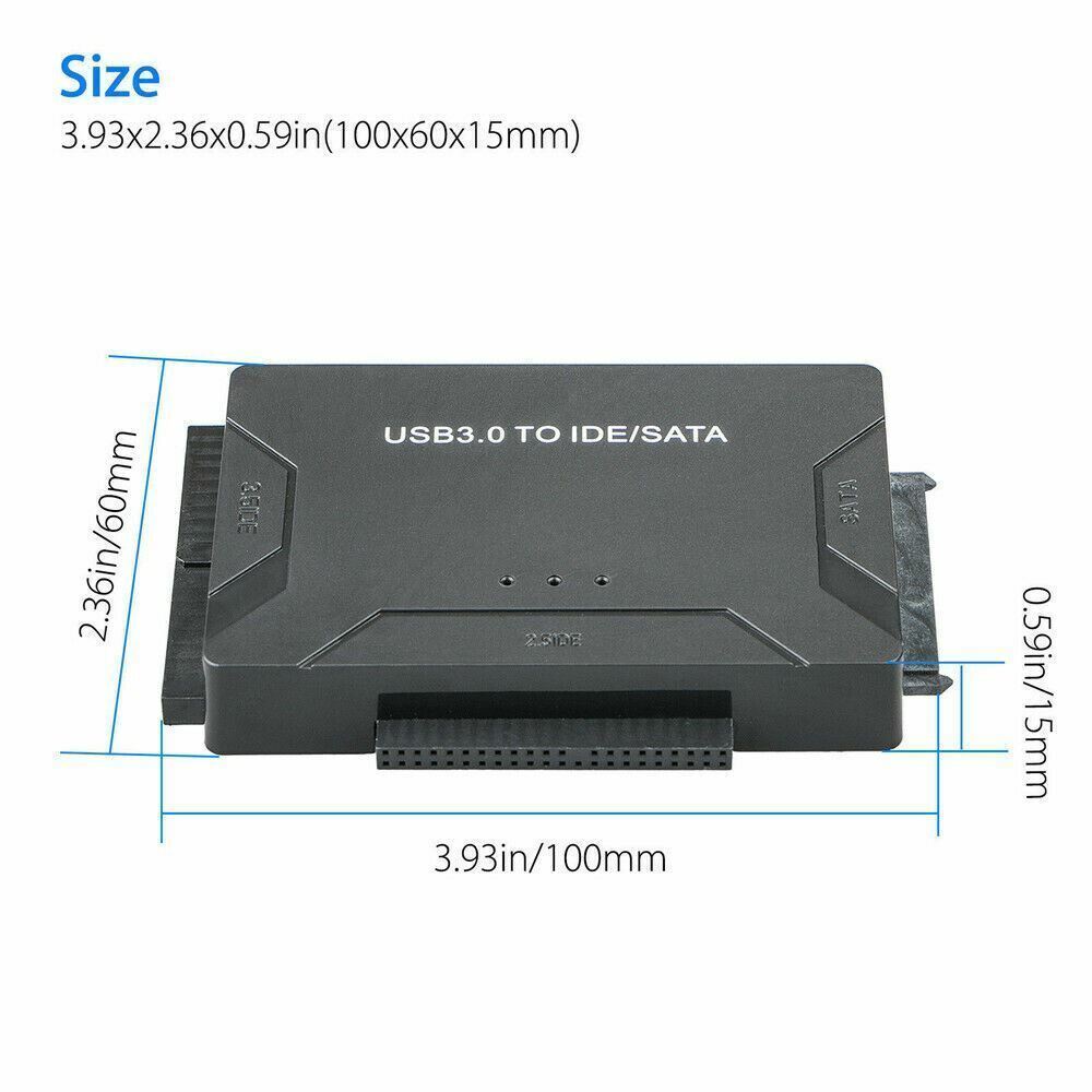 USB 3.0 to IDE & SATA Converter External Hard Drive Adapter Kit 2.5″/3.5″ Cable