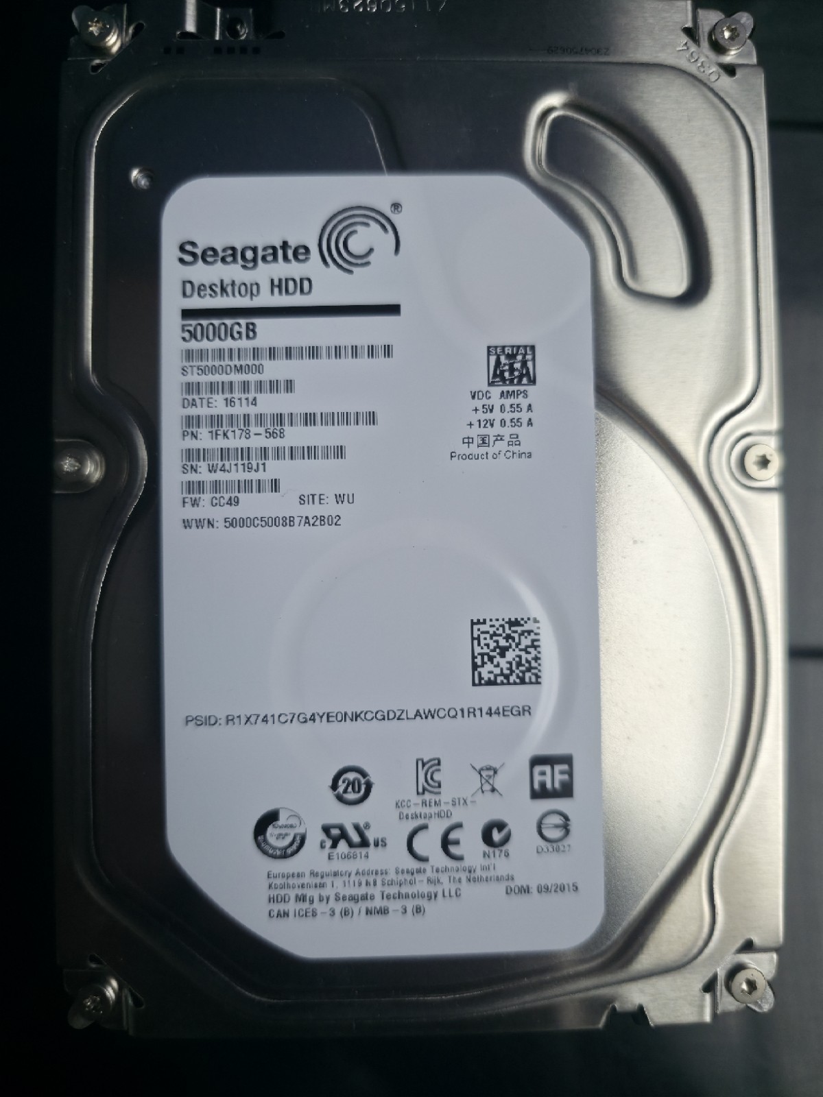 Seagate ST5000DM000 5TB SATA 3.5″ Internal Desktop Hard Drive HDD