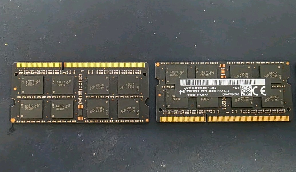 Micron DDR3 PC3L-14900 MT16KTF1G64HZ-1G9E2 Single 8GB Dinn RAM Apple